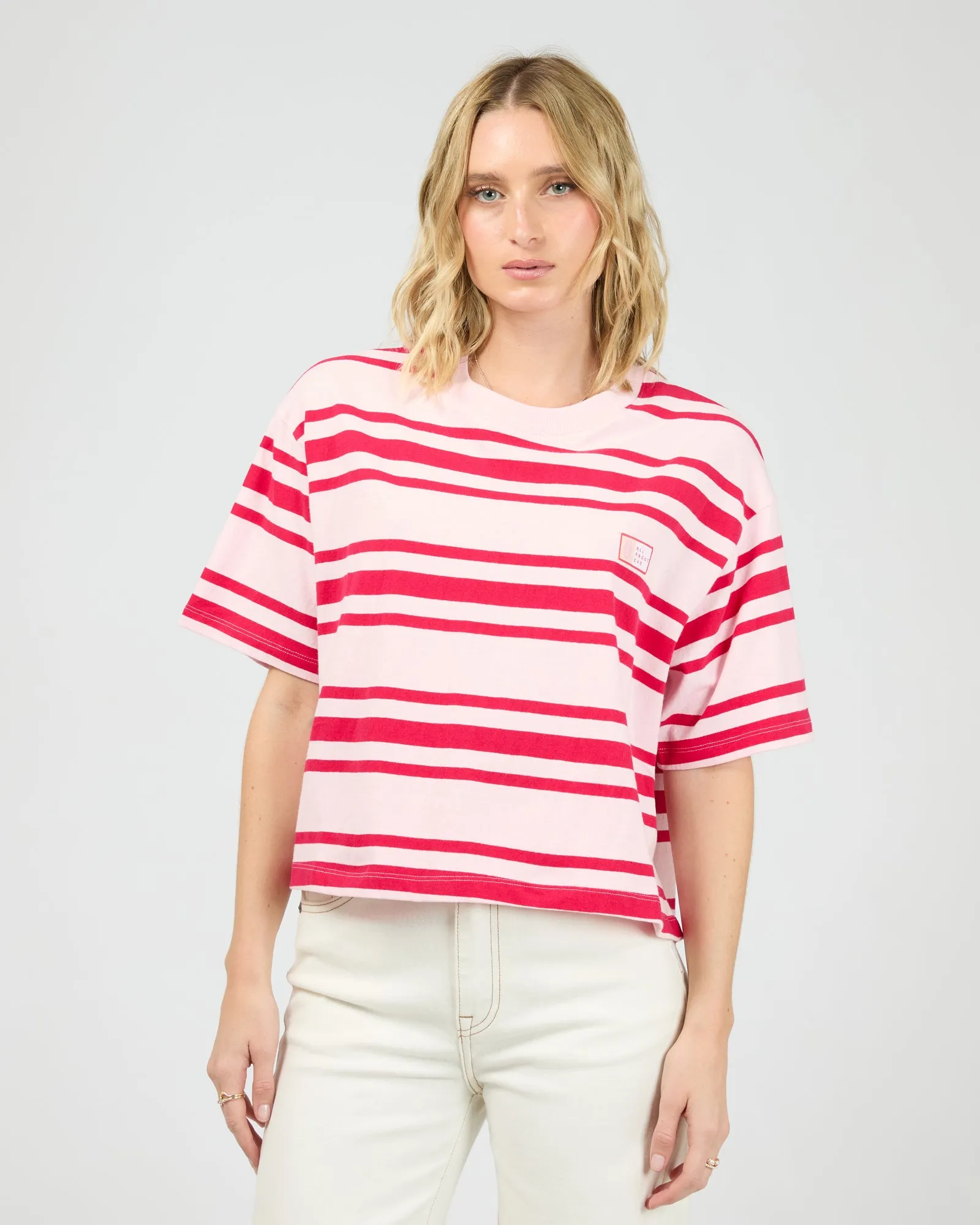 Ruby Crop Relaxed Tee Red sold by All About Eve