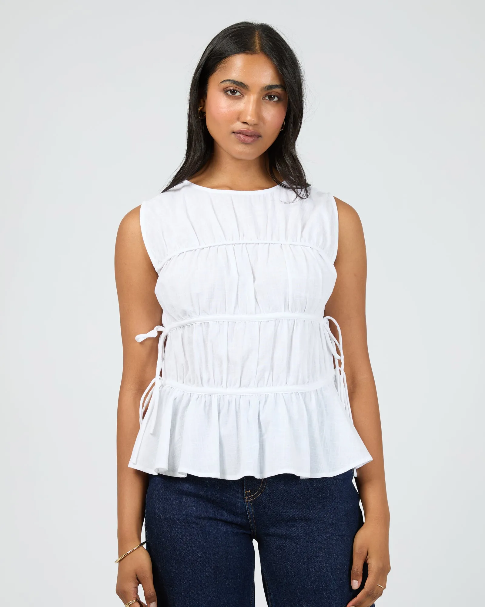 Lou Lou Tie Top White sold by All About Eve