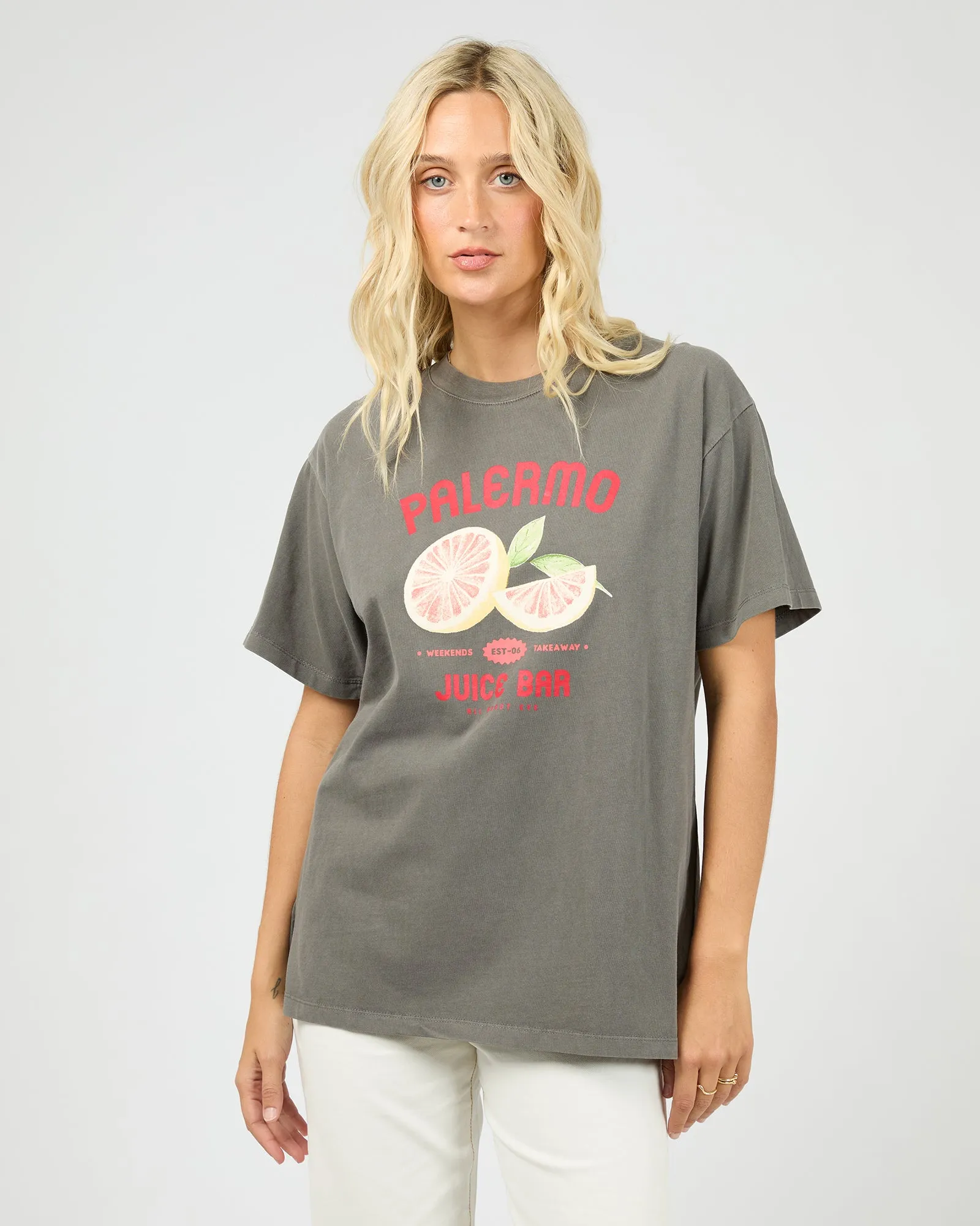 Palermo Relaxed Tee Charcoal sold by All About Eve