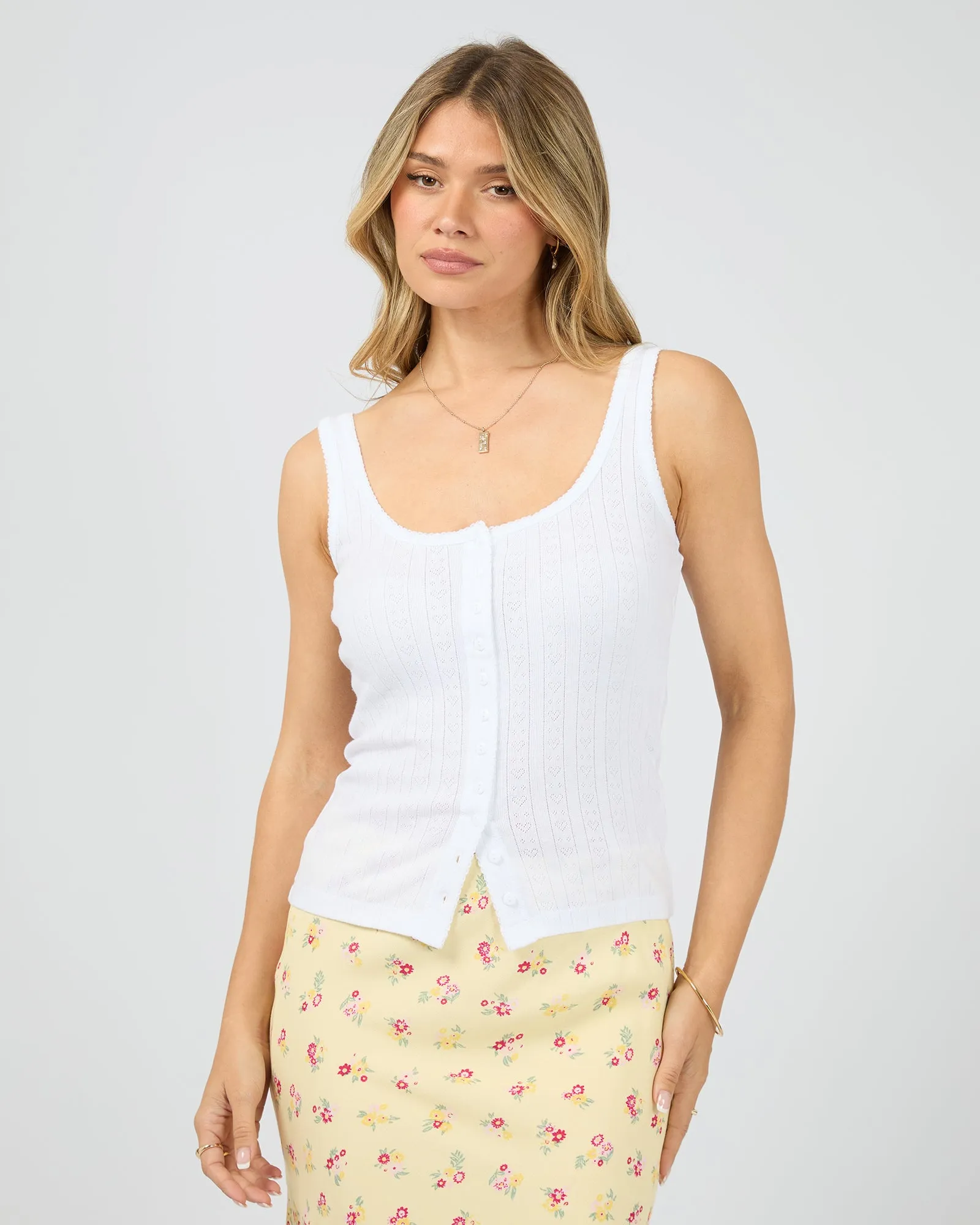 Tia Tank White sold by All About Eve