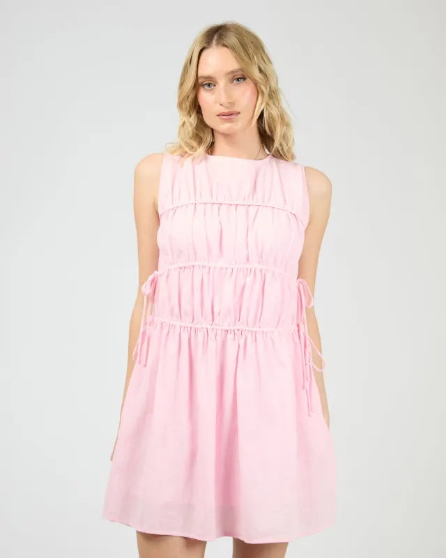 Lou Lou Tie Mini Dress Light Pink sold by All About Eve