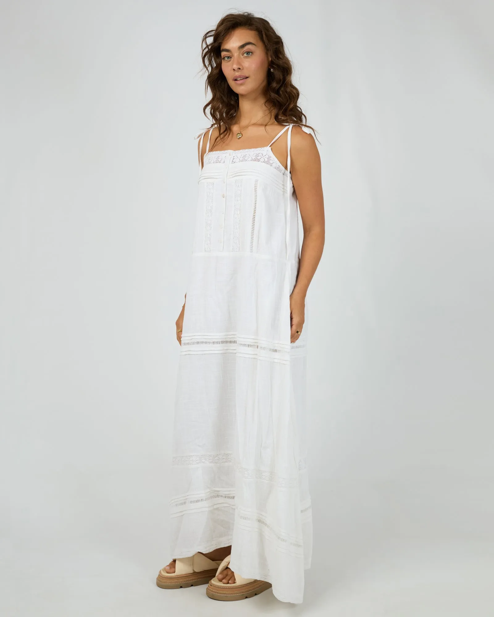 Dusty Maxi Dress White sold by All About Eve