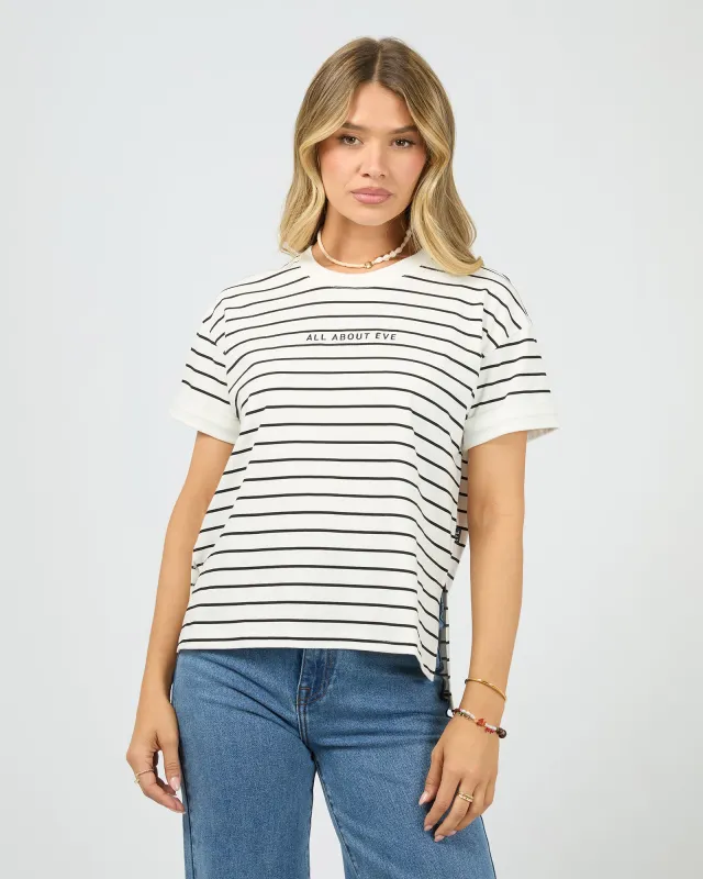 Aae Washed Stripe Tee Black sold by All About Eve