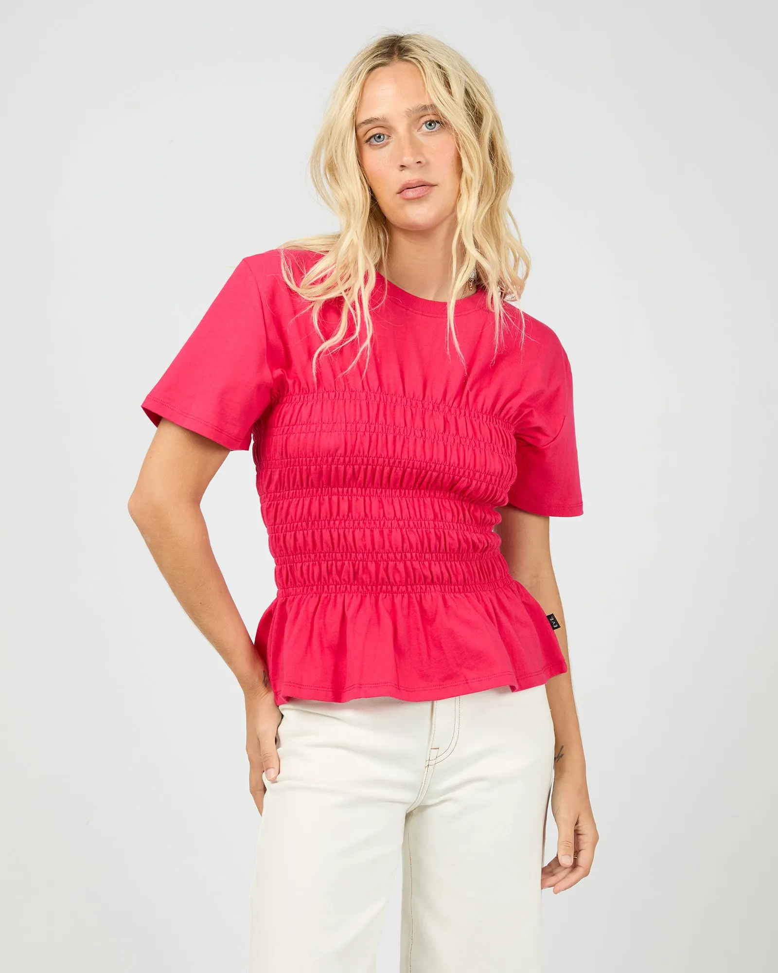 Lipa Ruched Top Red sold by All About Eve