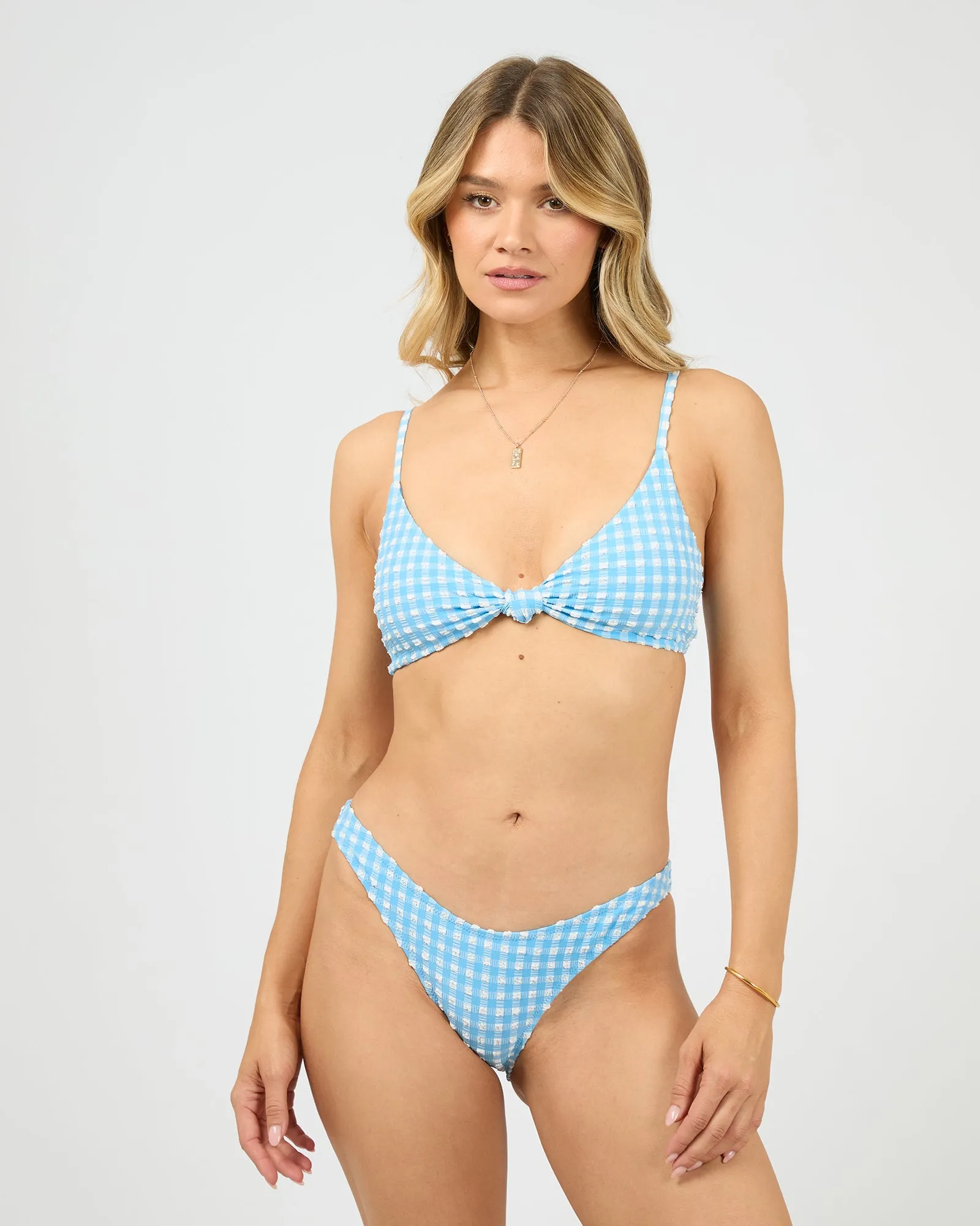 Poppy Cheeky Hi Cut Bikini Bottom Bright Blue sold by All About Eve