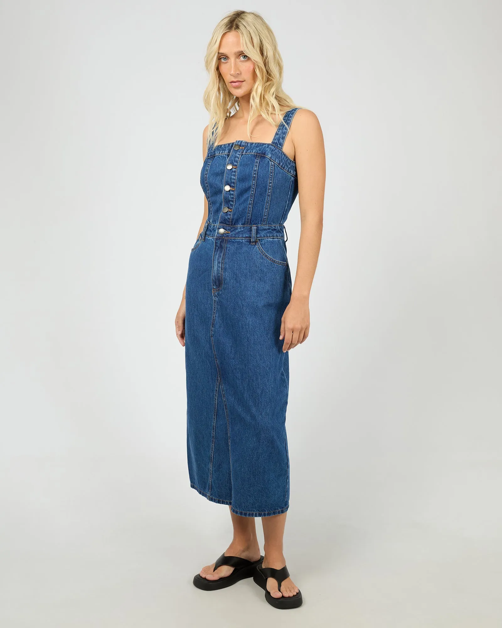 Coco Midi Denim Dress Heritage Blue sold by All About Eve product image thumbnail 4