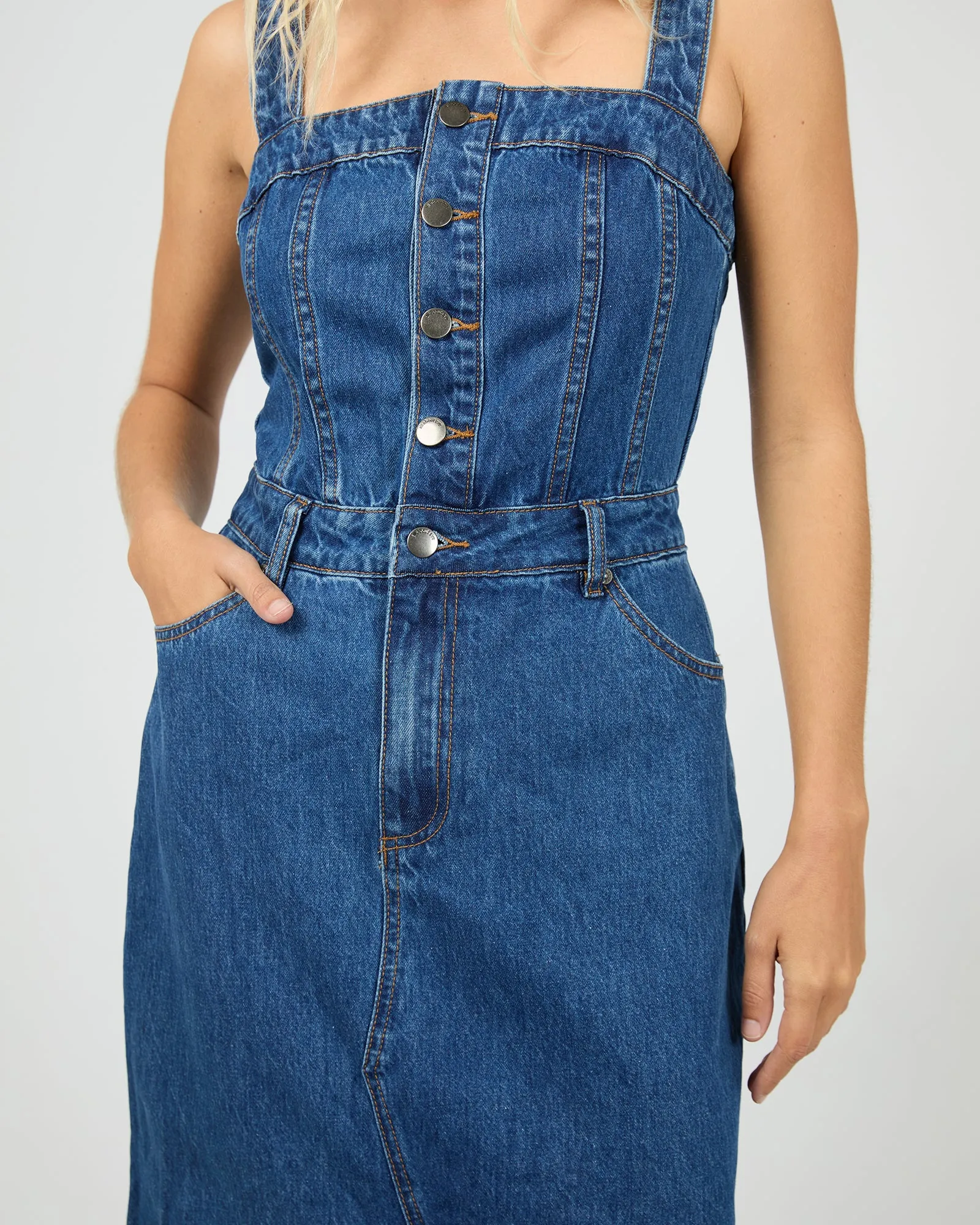 Coco Midi Denim Dress Heritage Blue sold by All About Eve product image thumbnail 5