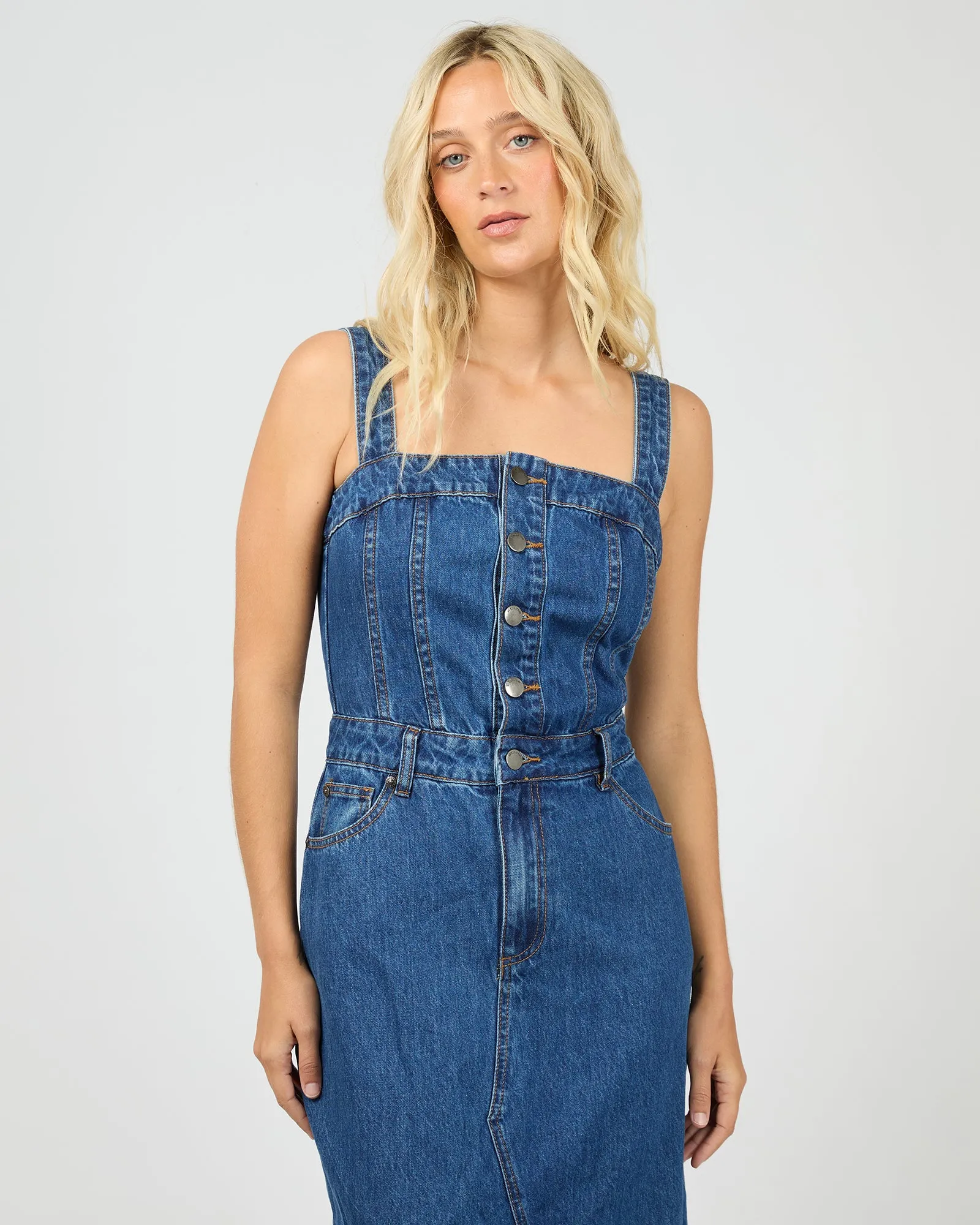 Coco Midi Denim Dress Heritage Blue sold by All About Eve product image thumbnail 2