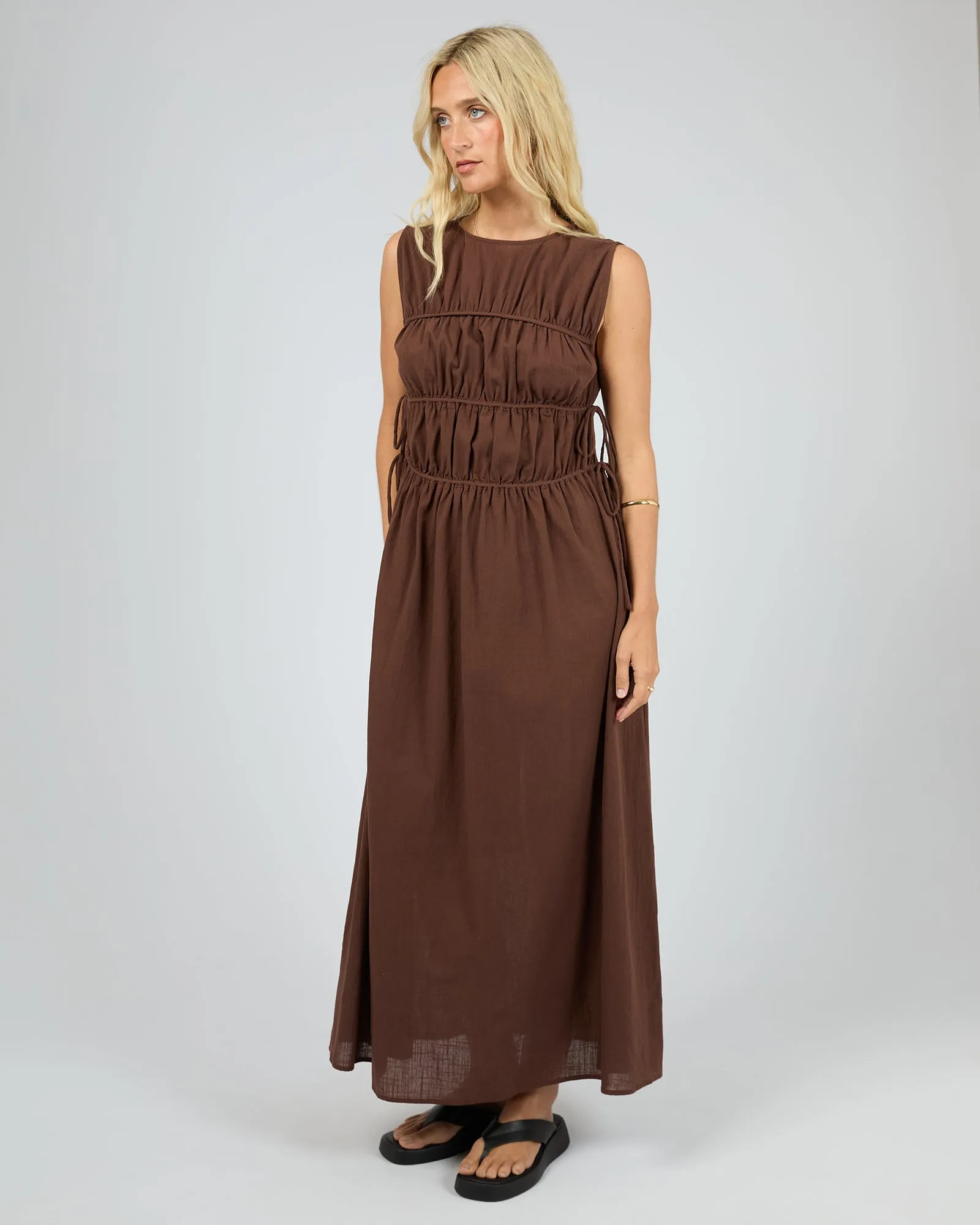 Lou Lou Tie Maxi Dress Brown sold by All About Eve product image thumbnail 4