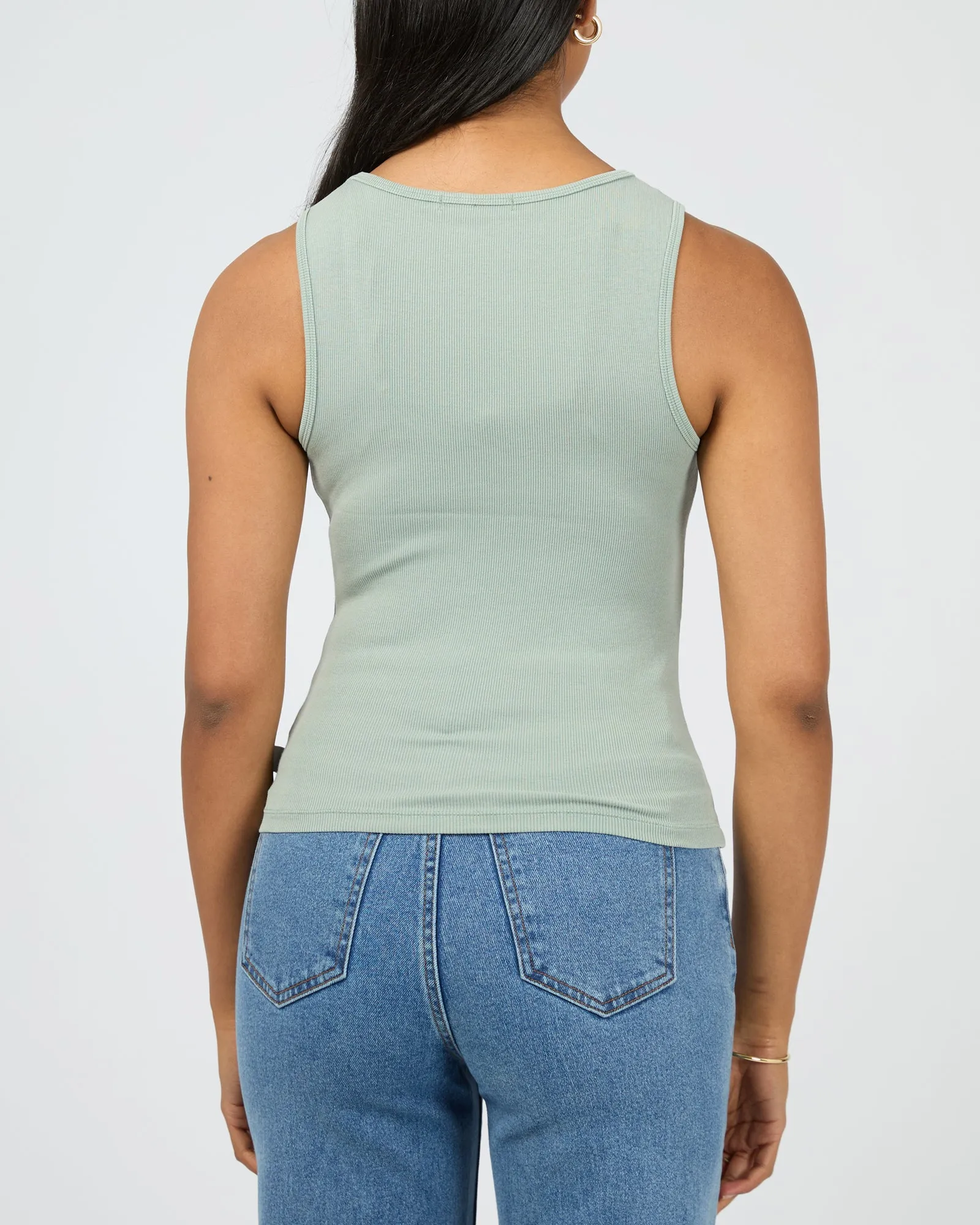 Washed Rib Scoop Neck Tank Sage sold by All About Eve product image thumbnail 3