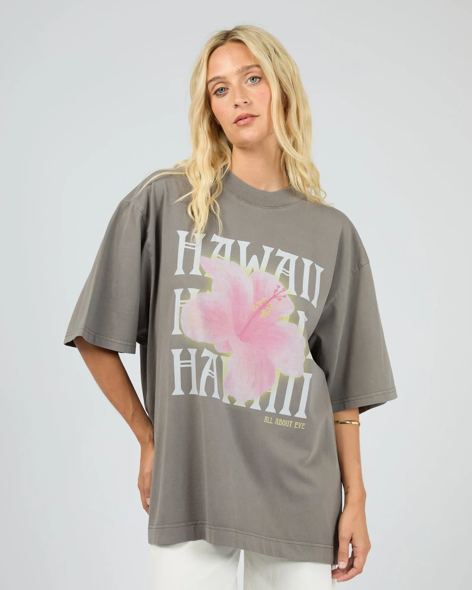 Hawaii Oversized Tee Charcoal sold by All About Eve