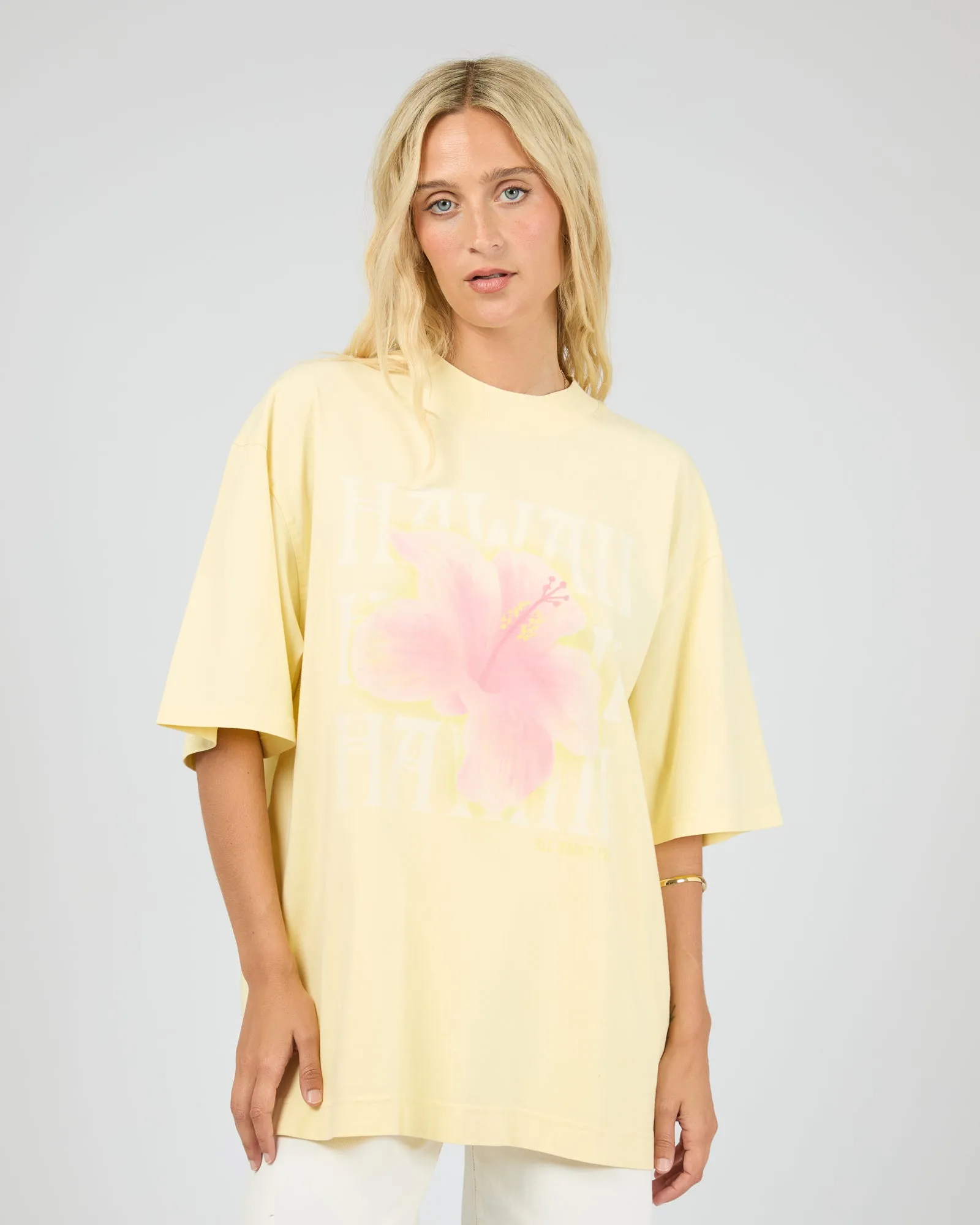 Hawaii Oversized Tee Yellow sold by All About Eve