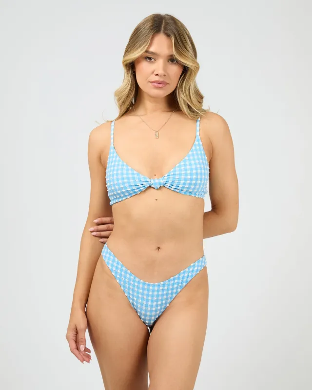 Poppy Stripe Bralette Bikini Top Bright Blue made by All About Eve