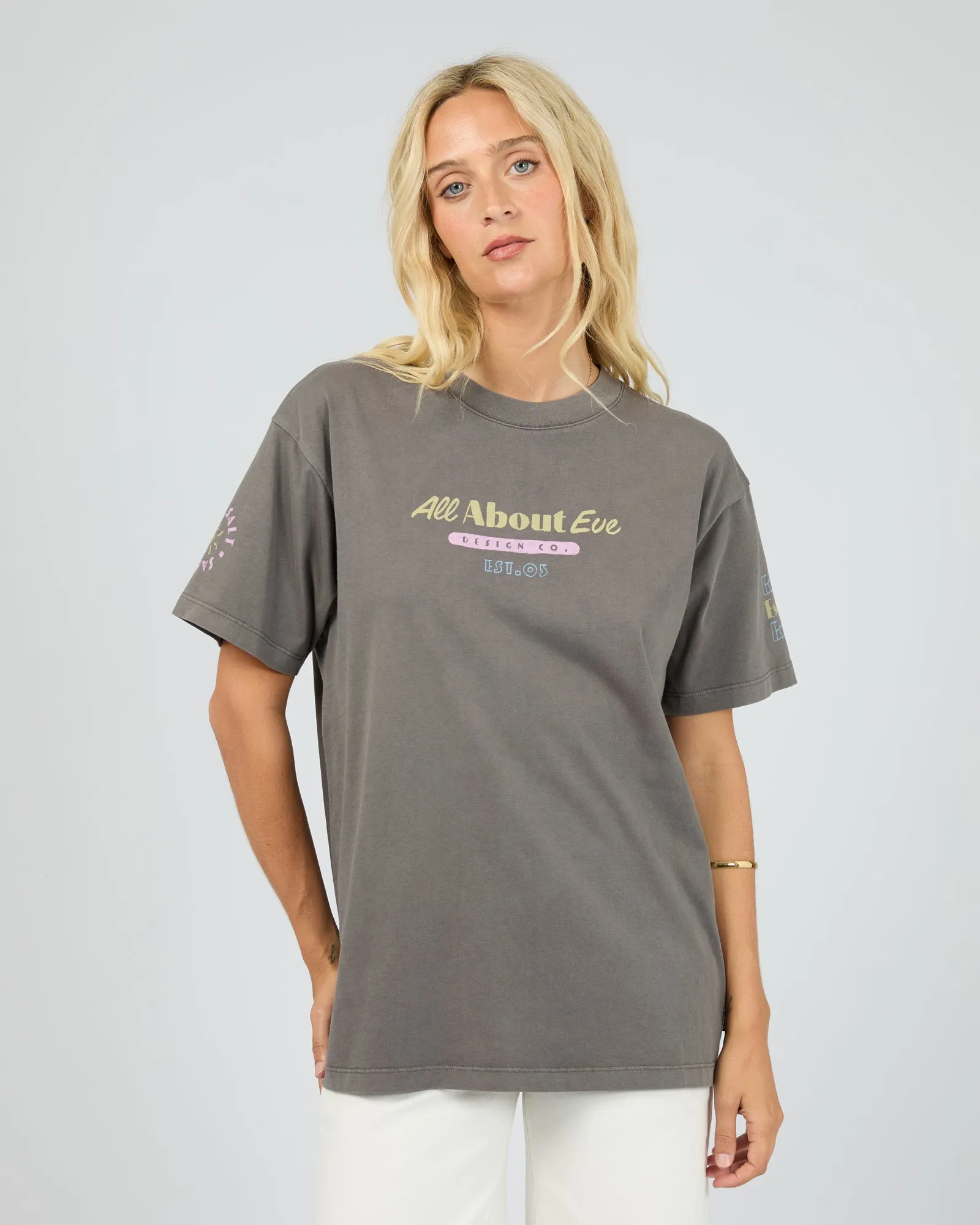 Vacation Relaxed Tee Charcoal sold by All About Eve