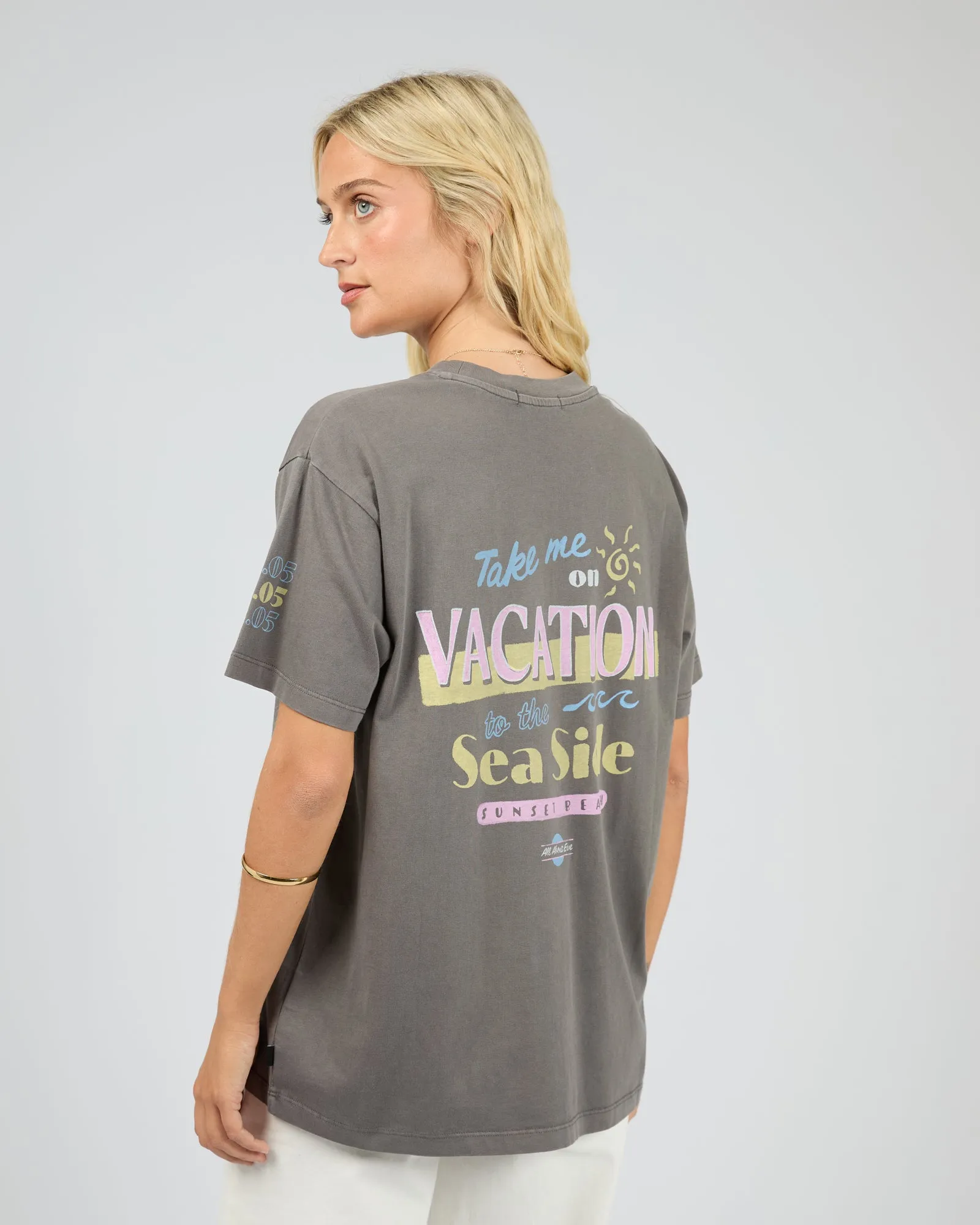Vacation Relaxed Tee Charcoal sold by All About Eve product image thumbnail 5