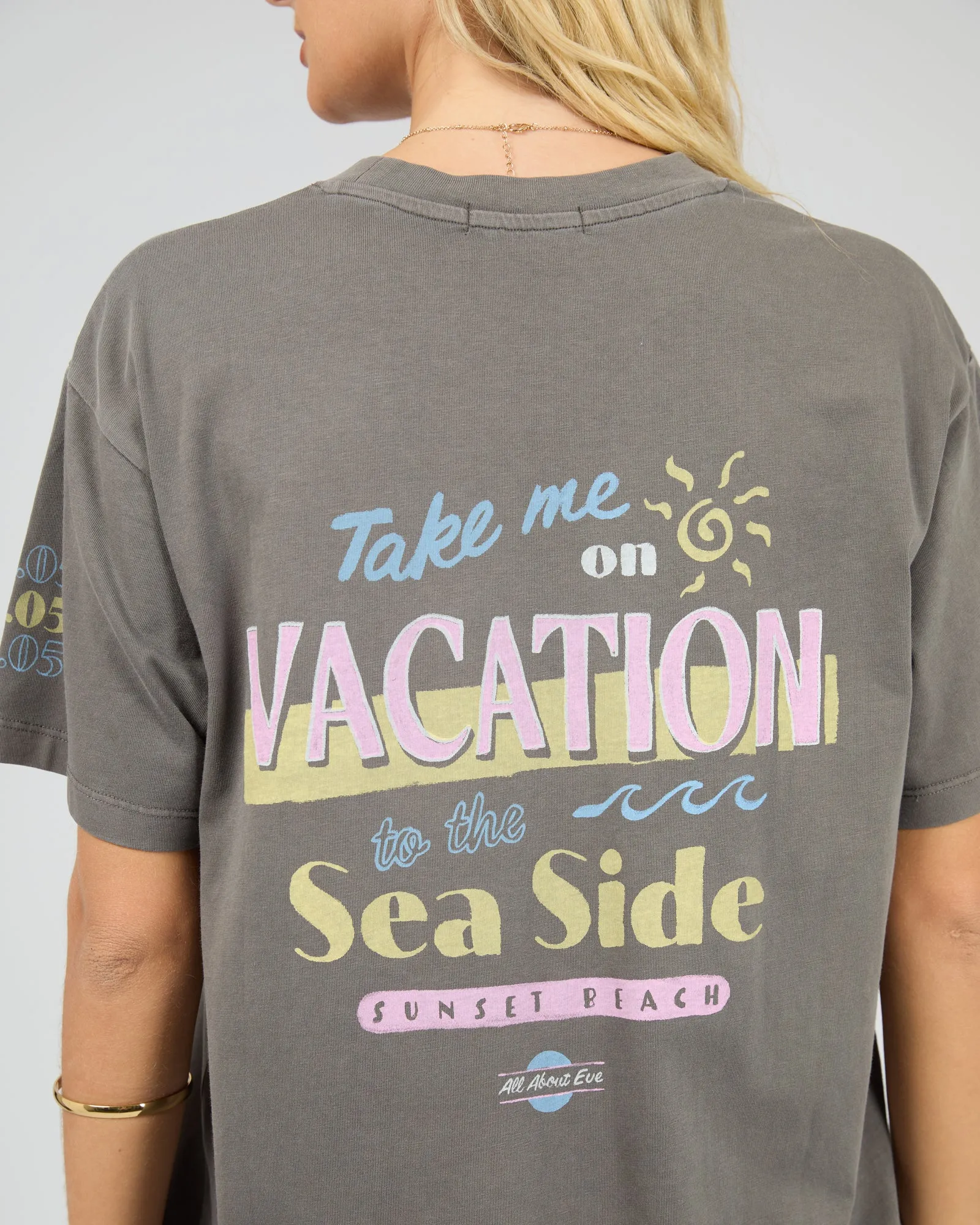 Vacation Relaxed Tee Charcoal sold by All About Eve product image thumbnail 3