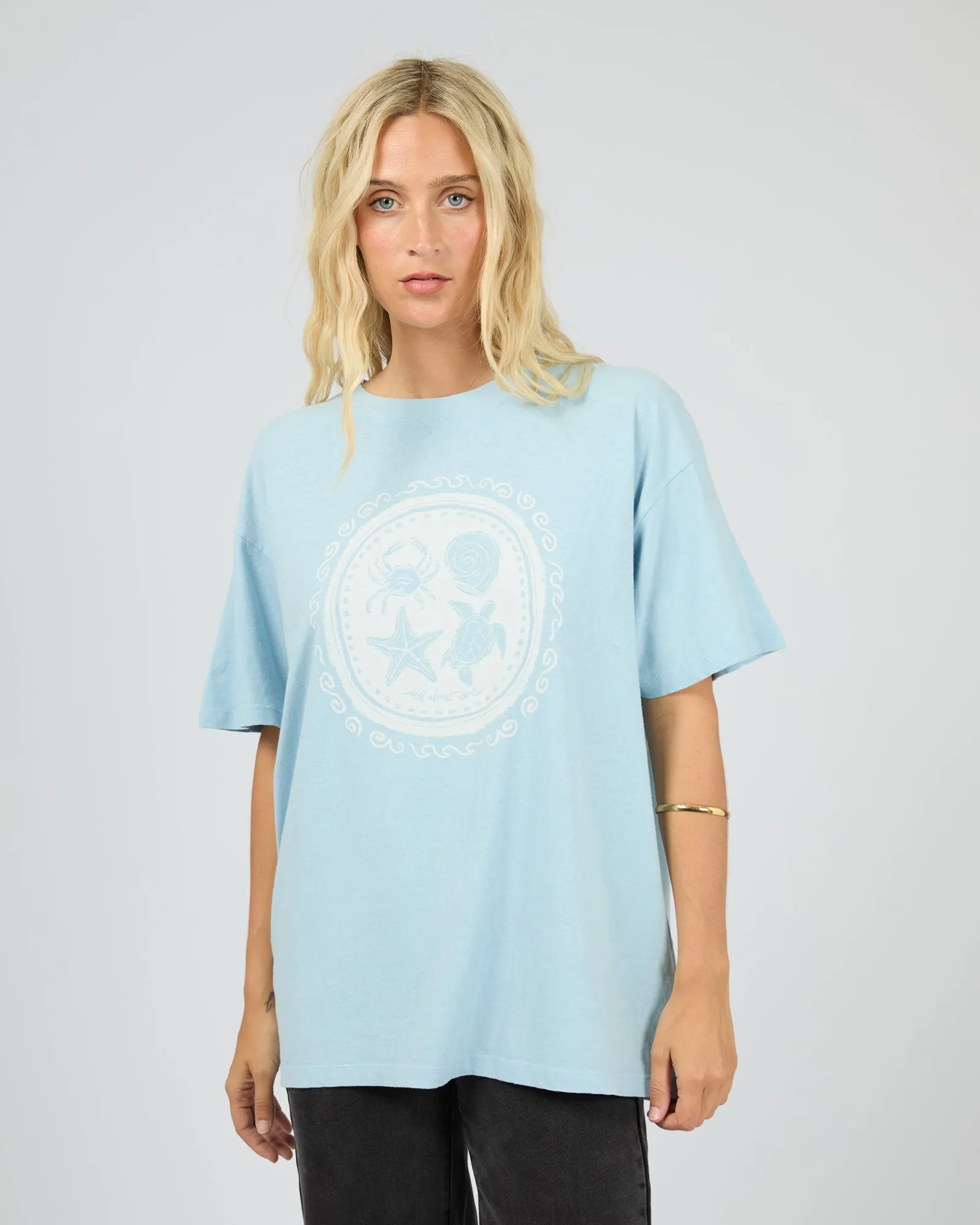 Sand And Sea Relaxed Tee Sky Blue sold by All About Eve
