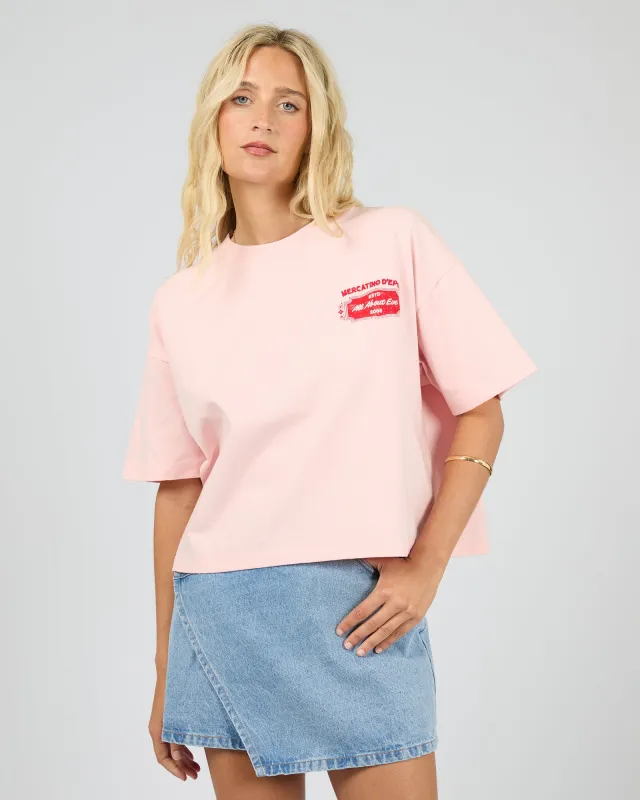 Market Relaxed Crop Tee Pale Pink sold by All About Eve