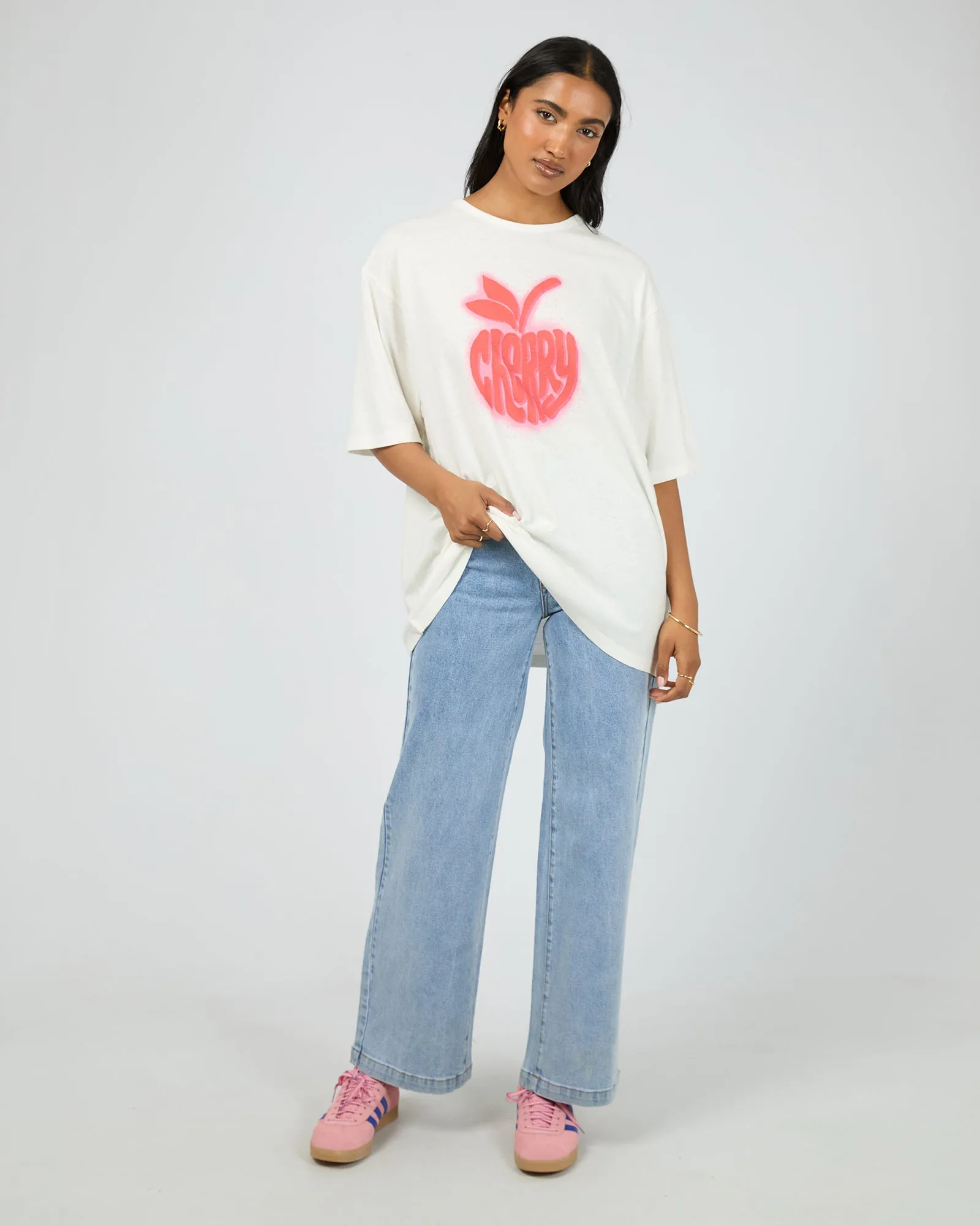 Cherry Spray Oversized Tee Vintage White sold by All About Eve product image thumbnail 2