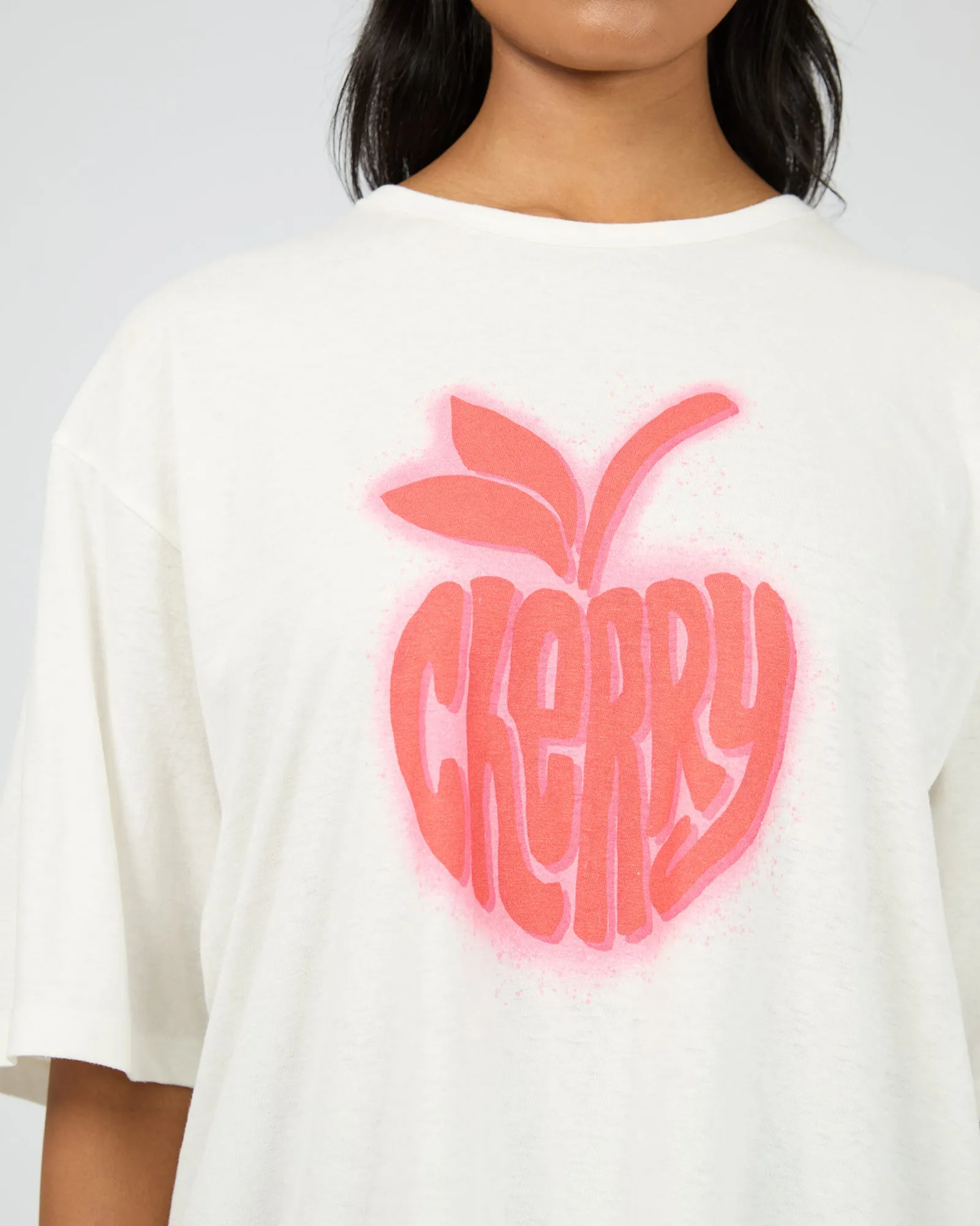 Cherry Spray Oversized Tee Vintage White sold by All About Eve product image thumbnail 5