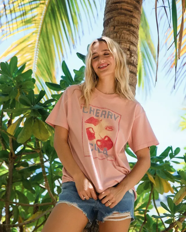 Wild Cherry Relaxed Tee Pale Pink made by All About Eve