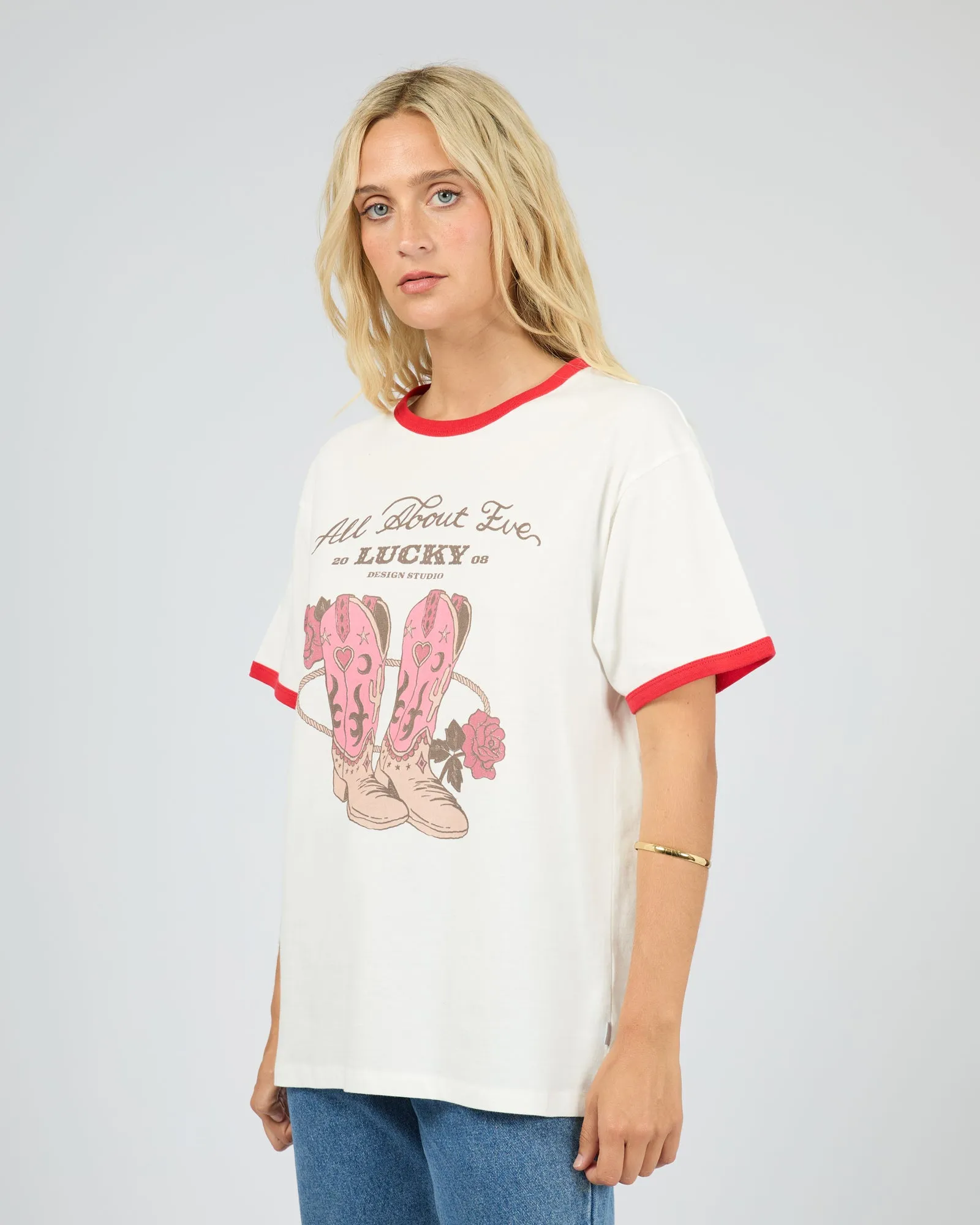 Lucky Cowboy Relaxed Tee Vintage White sold by All About Eve product image thumbnail 4