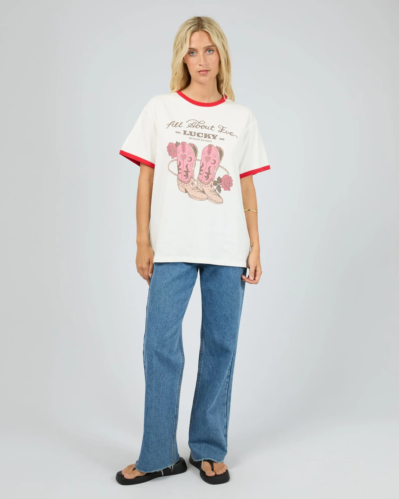 Lucky Cowboy Relaxed Tee Vintage White sold by All About Eve product image thumbnail 2