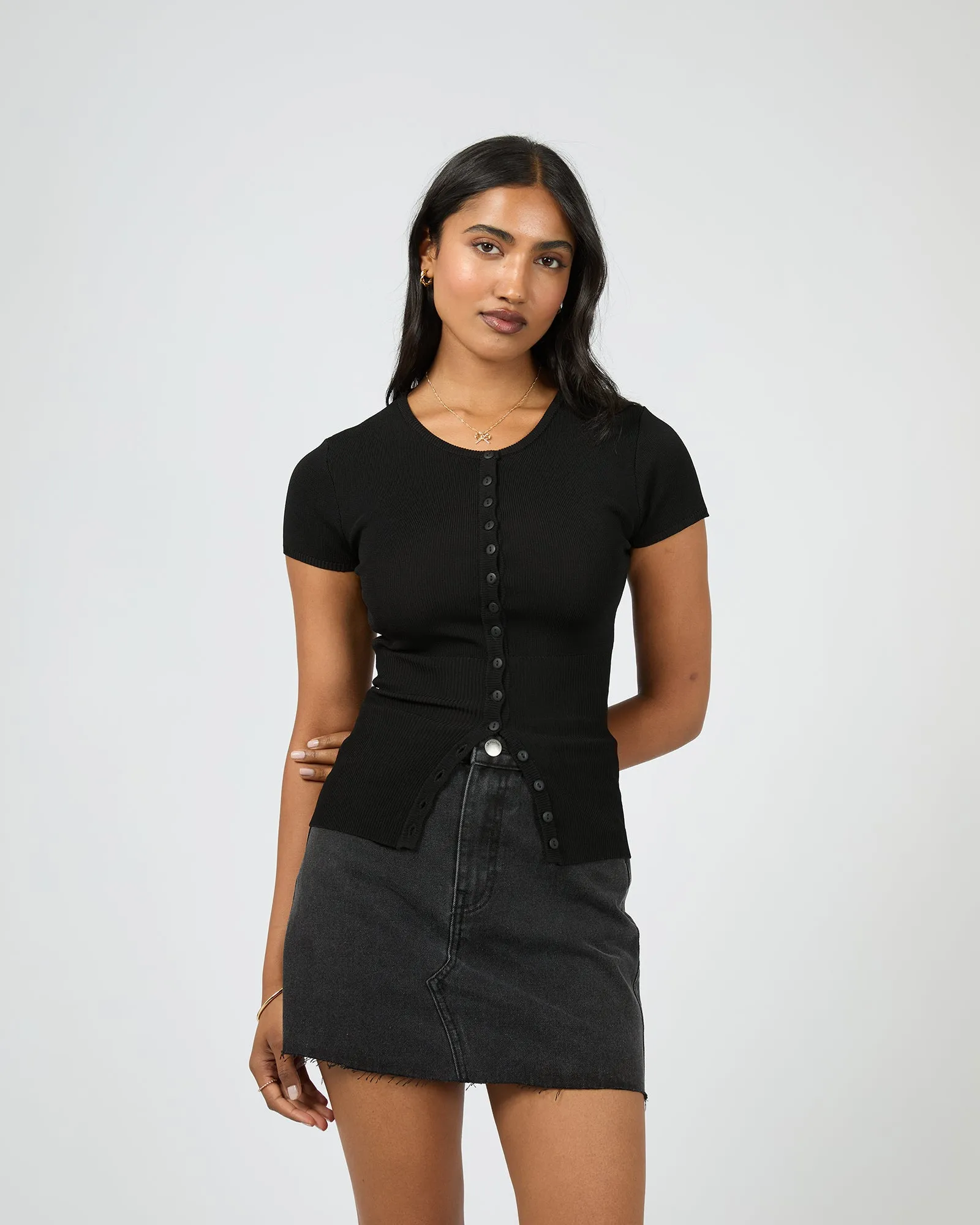 Olive Knit Top Black sold by All About Eve