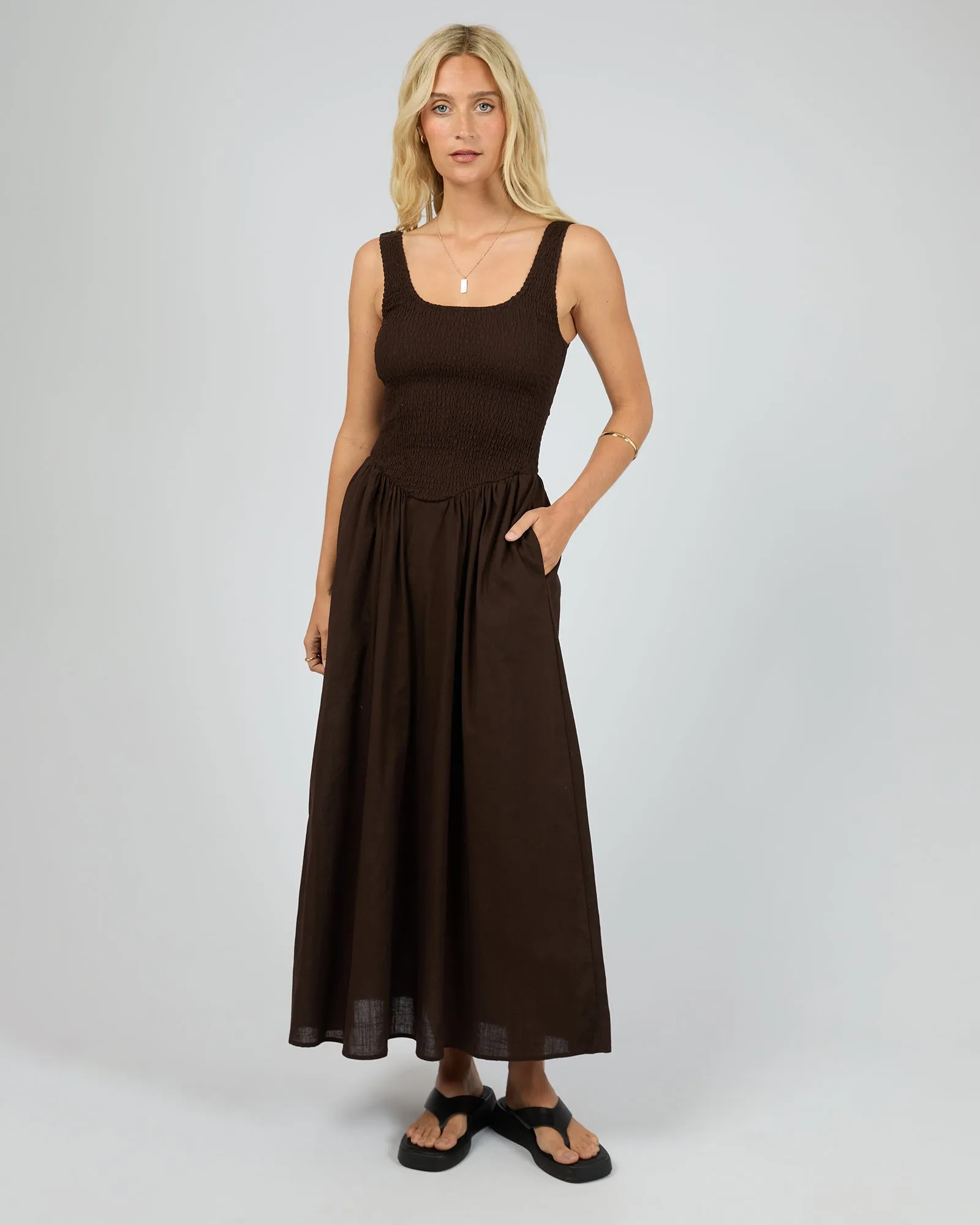 Essential Maxi Dress Brown sold by All About Eve
