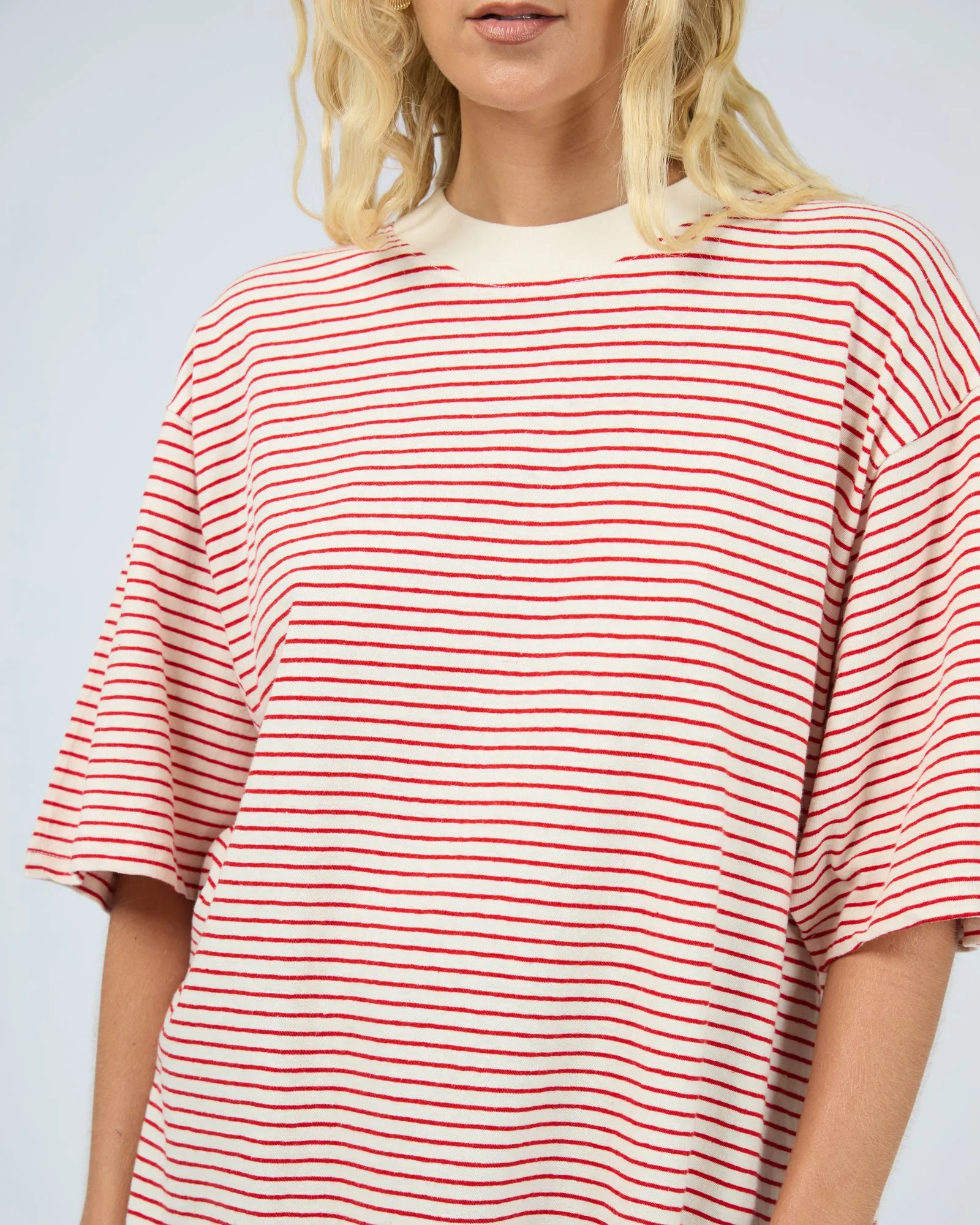 Kya Oversized Stripe Tee Red sold by All About Eve product image thumbnail 5