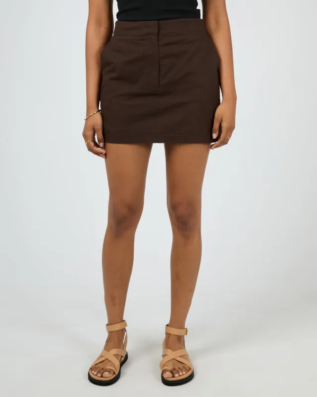 Essential Mini Skirt Brown sold by All About Eve