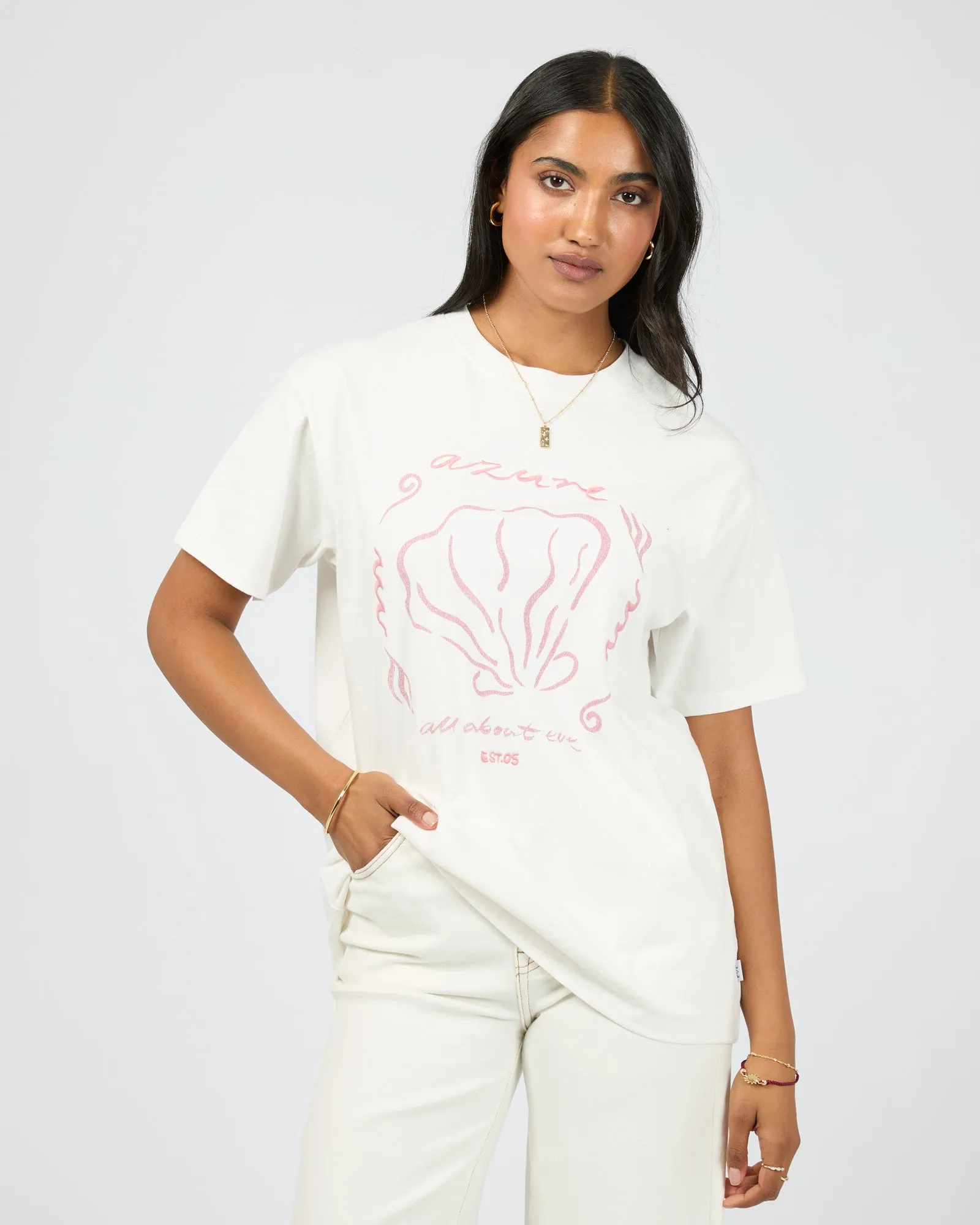 Azure Relaxed Tee Vintage White sold by All About Eve