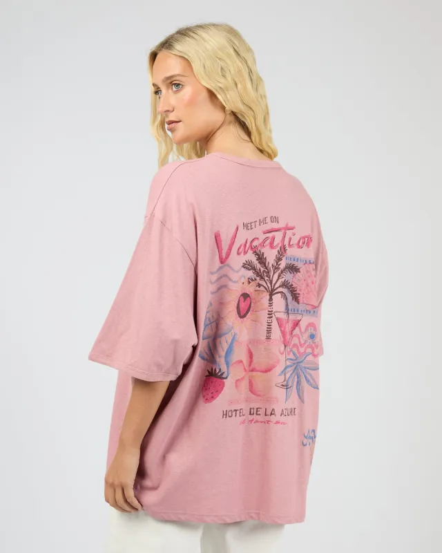 Vacay Oversized Tee Pink sold by All About Eve
