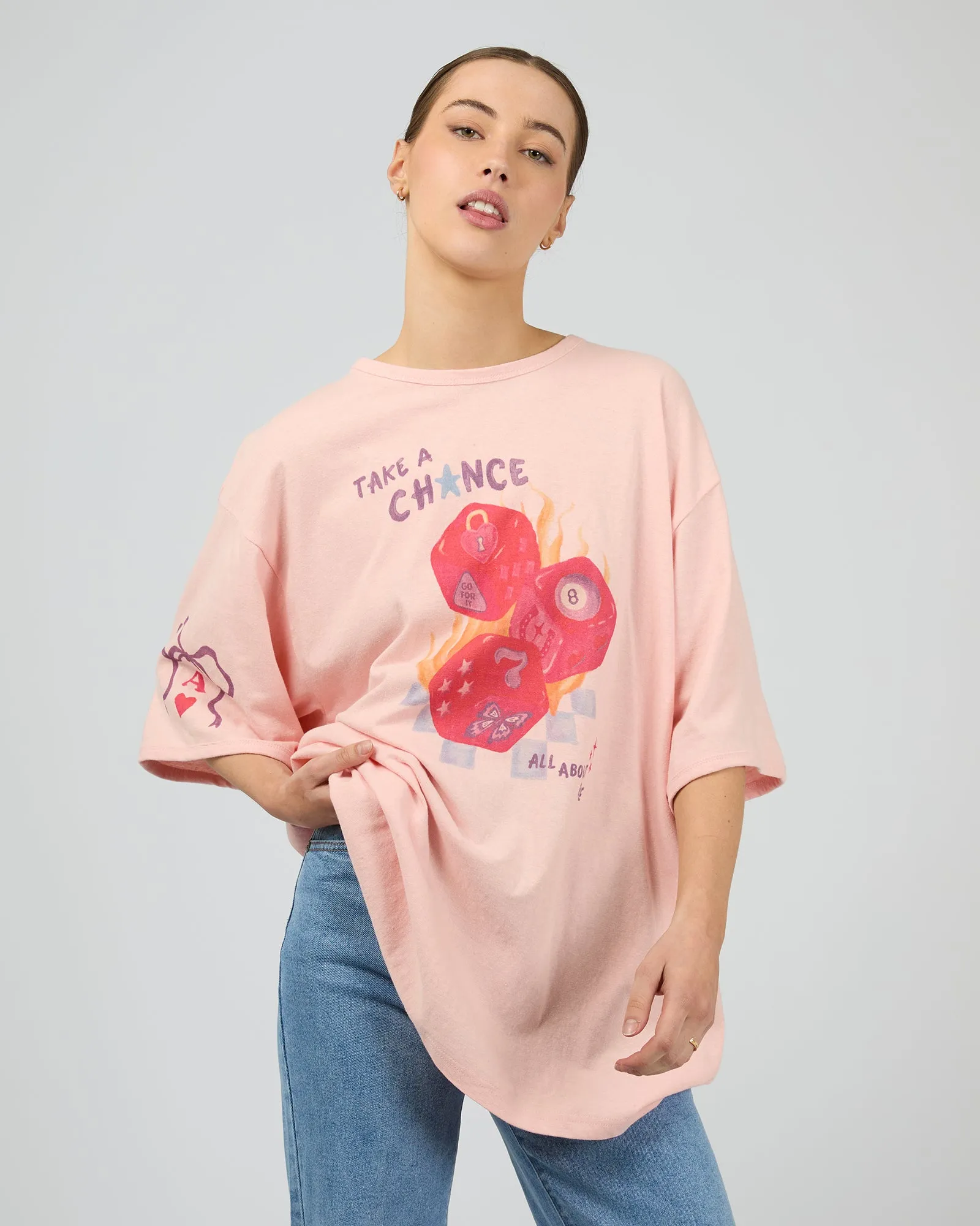 Snake Eyes Oversized Tee Light Pink sold by All About Eve