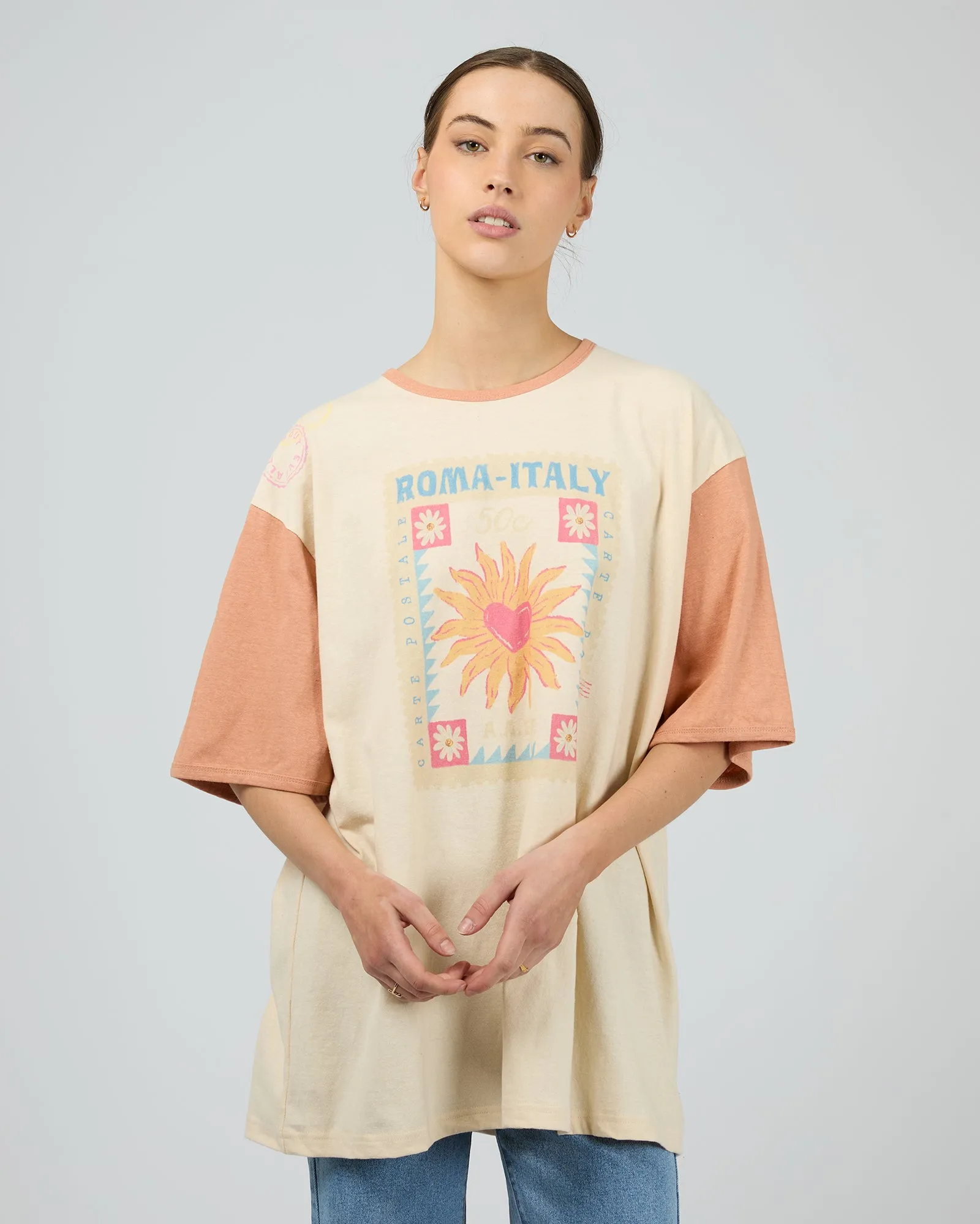 Postcards Oversized Tee Vanilla sold by All About Eve