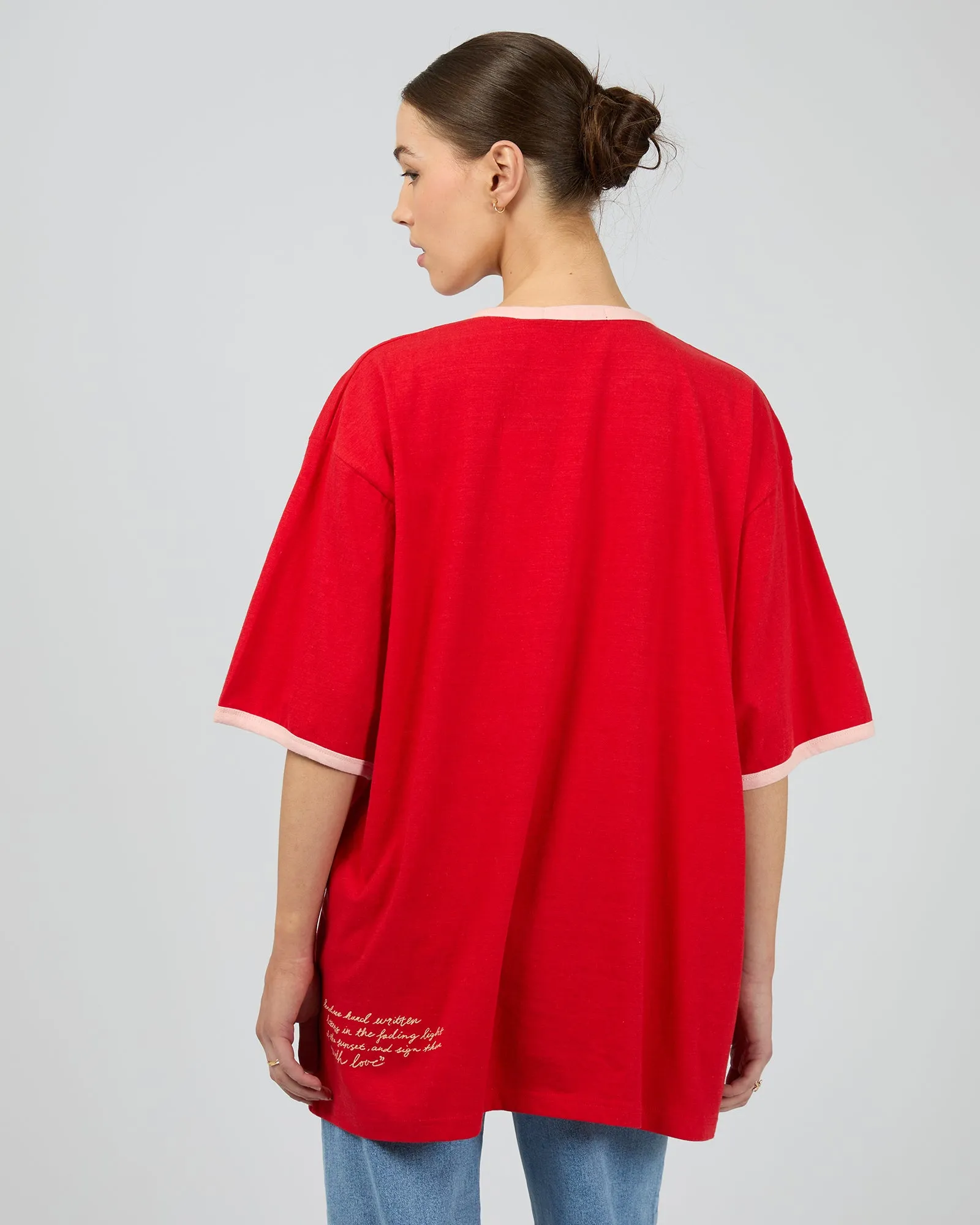 Postcards Oversized Tee Red sold by All About Eve product image thumbnail 3