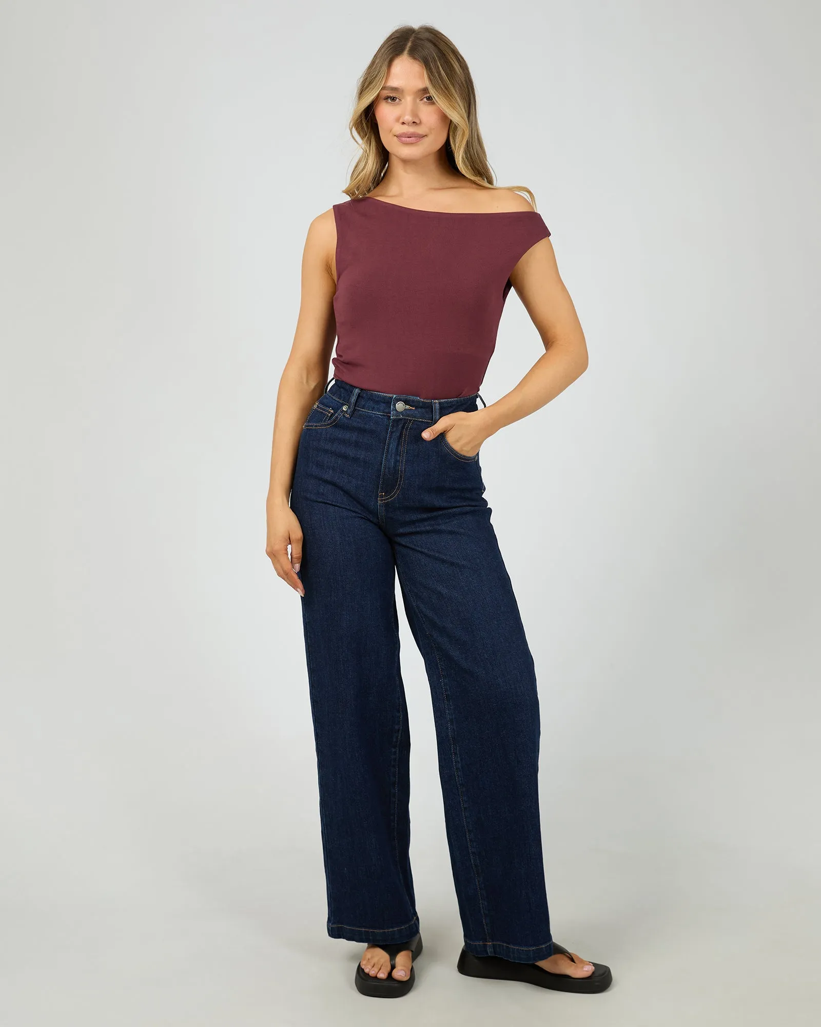 Kylie Off Shoulder Top Burgundy sold by All About Eve product image thumbnail 2