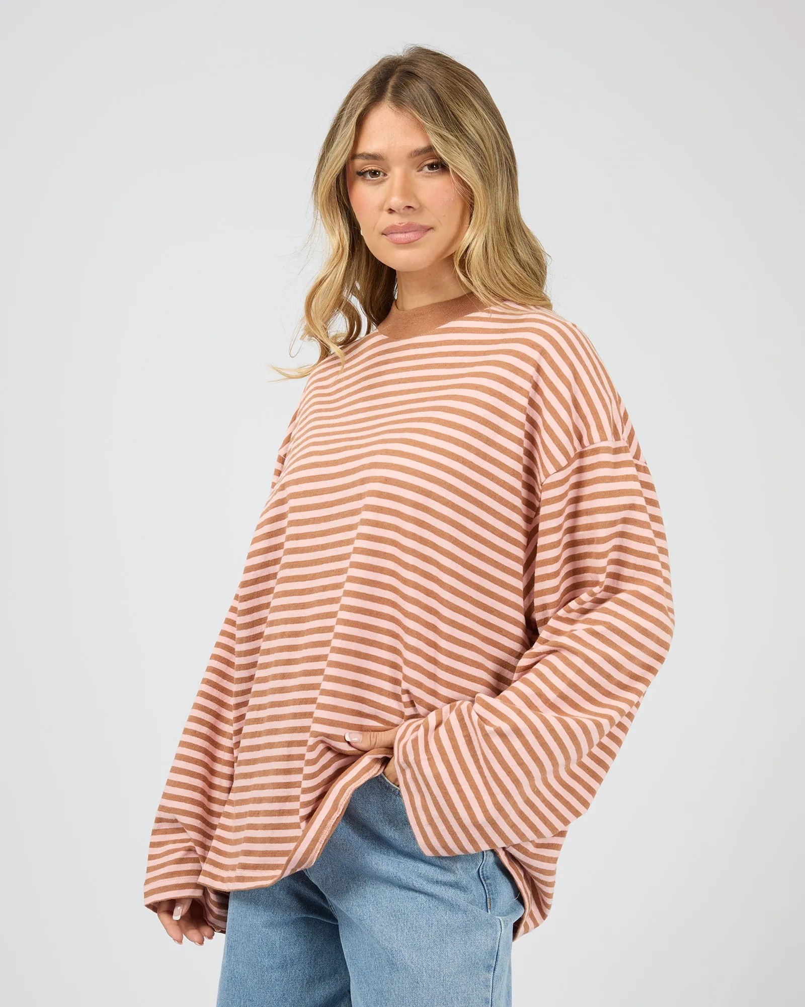 Paloma Long Sleeve Stripe Tee Cinnamon sold by All About Eve product image thumbnail 4