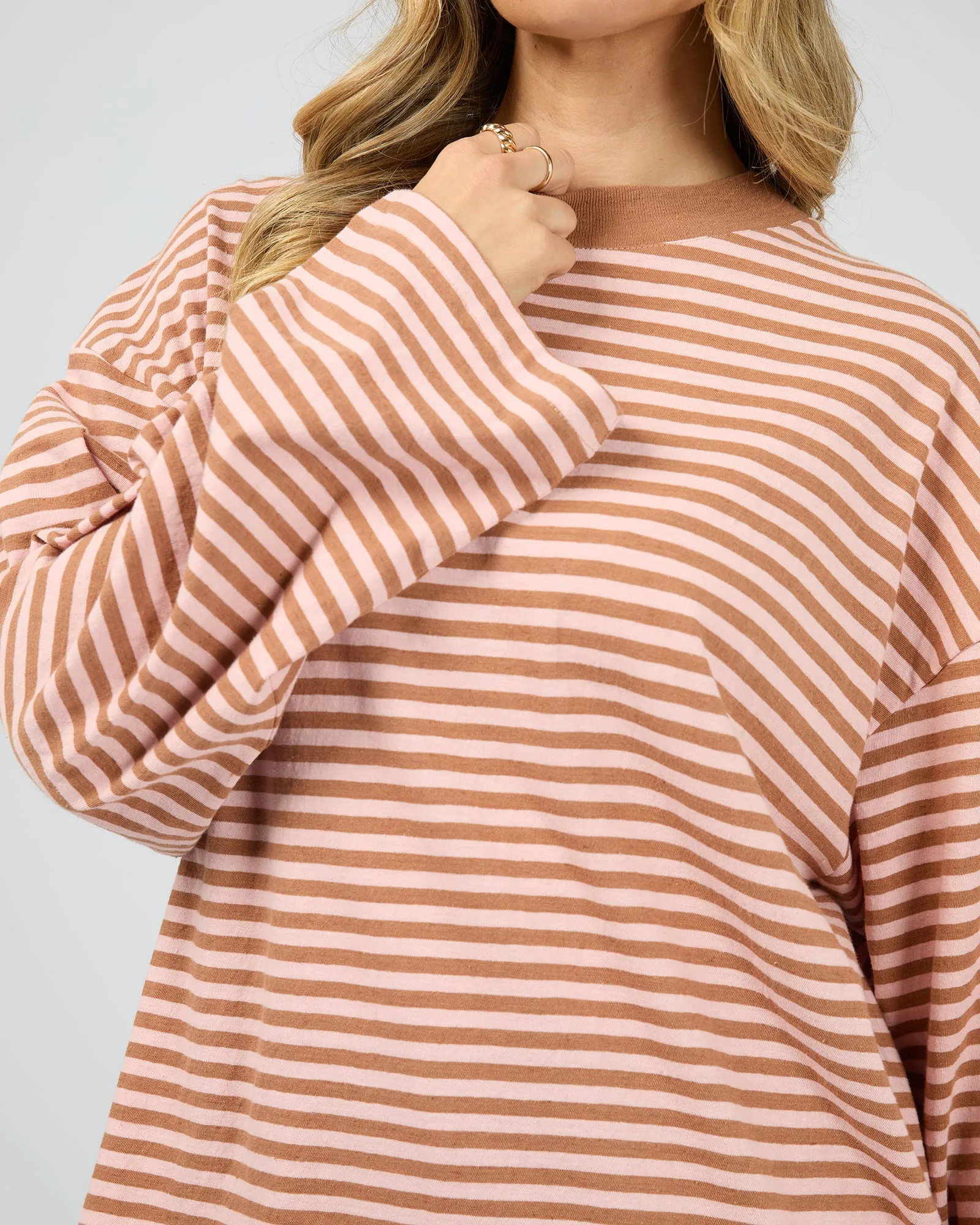 Paloma Long Sleeve Stripe Tee Cinnamon sold by All About Eve product image thumbnail 5