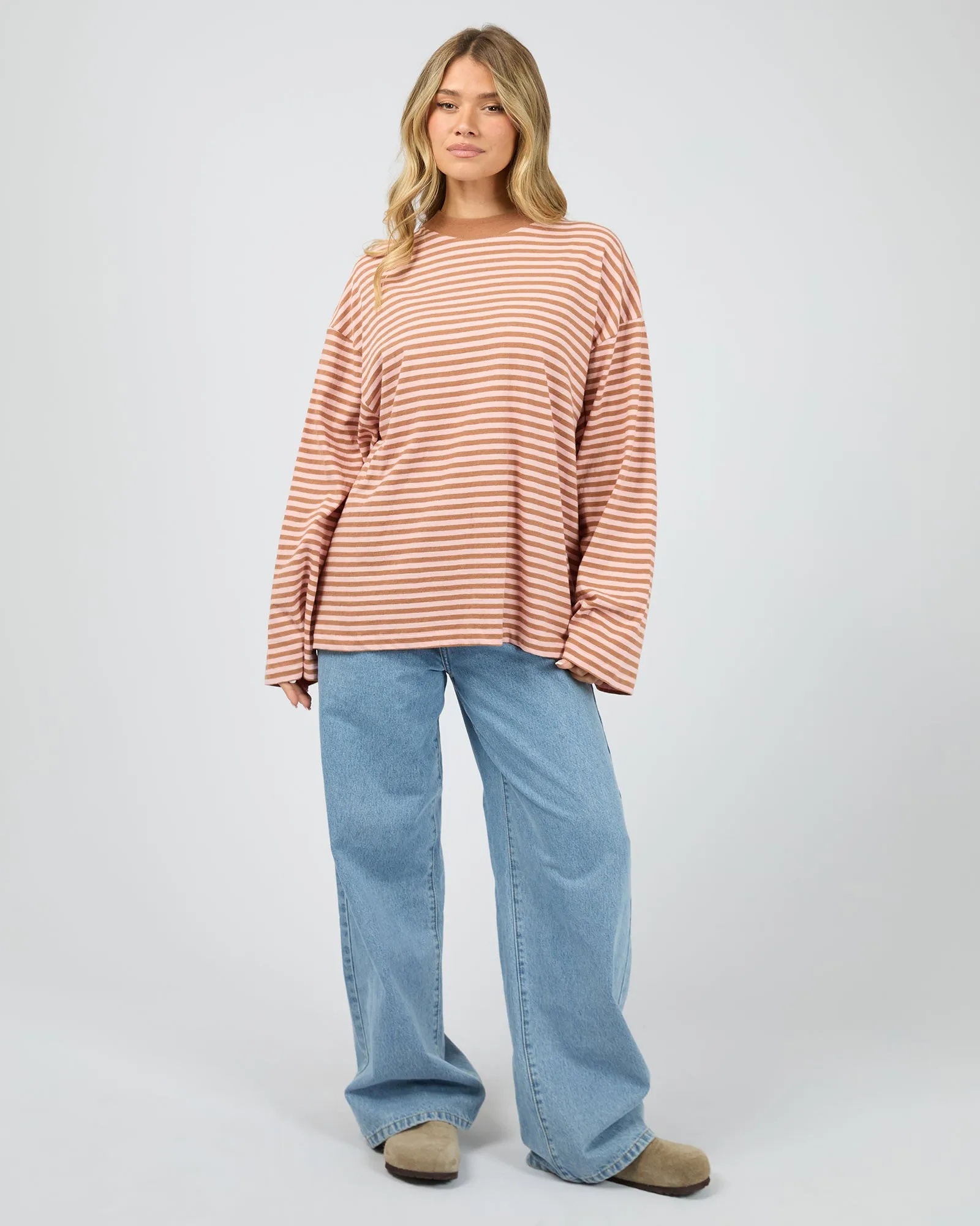 Paloma Long Sleeve Stripe Tee Cinnamon sold by All About Eve product image thumbnail 2
