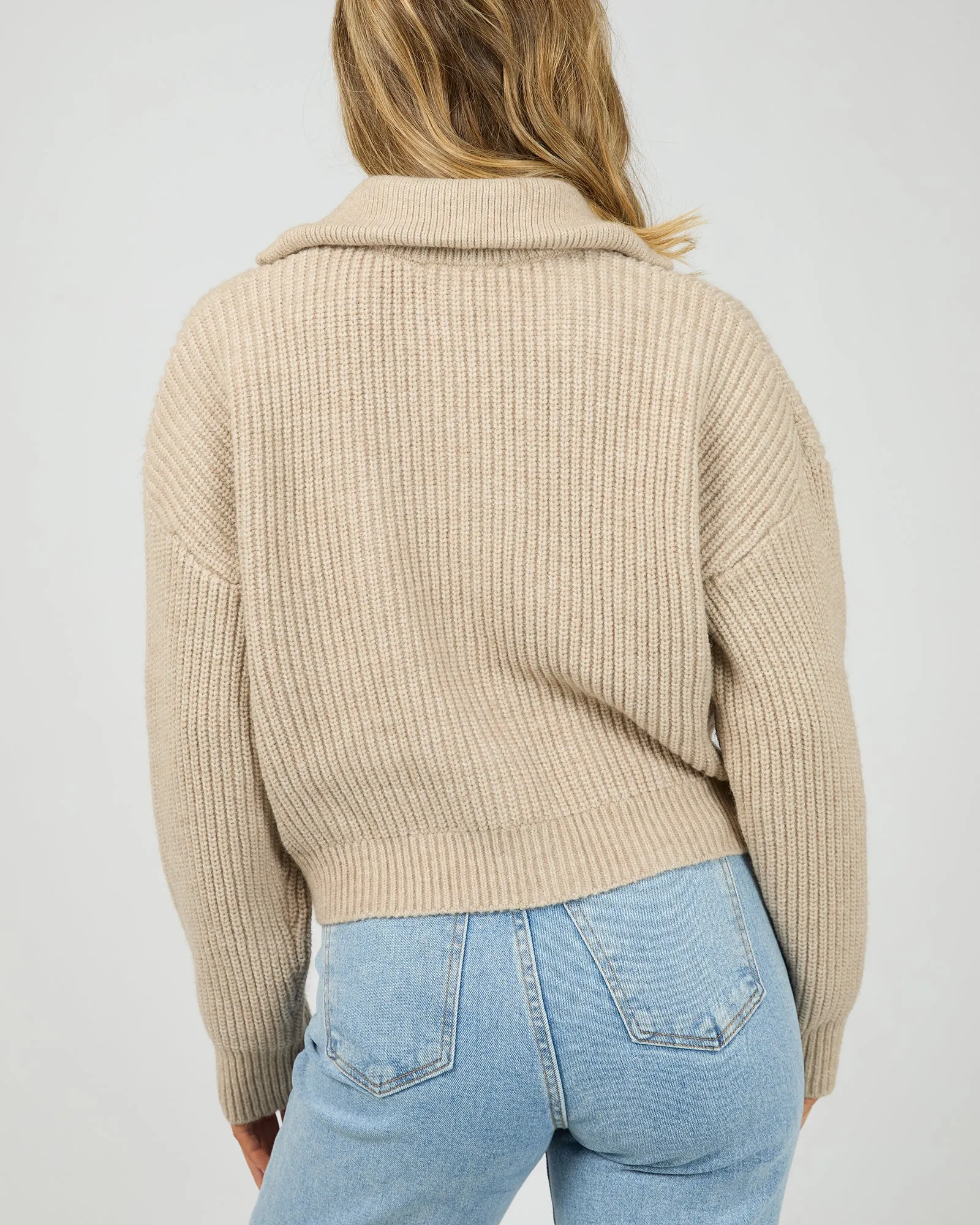 Bridie Knit Zip Through Oat sold by All About Eve product image thumbnail 3