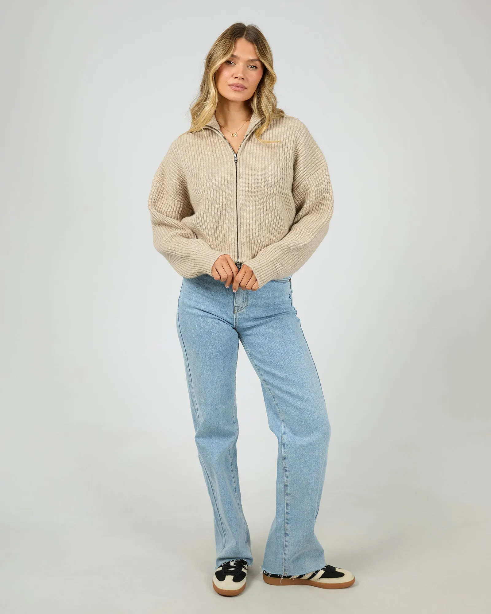 Bridie Knit Zip Through Oat sold by All About Eve product image thumbnail 2