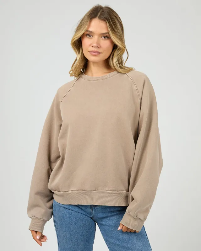 Aae Vintage Raglan Crew Stone sold by All About Eve