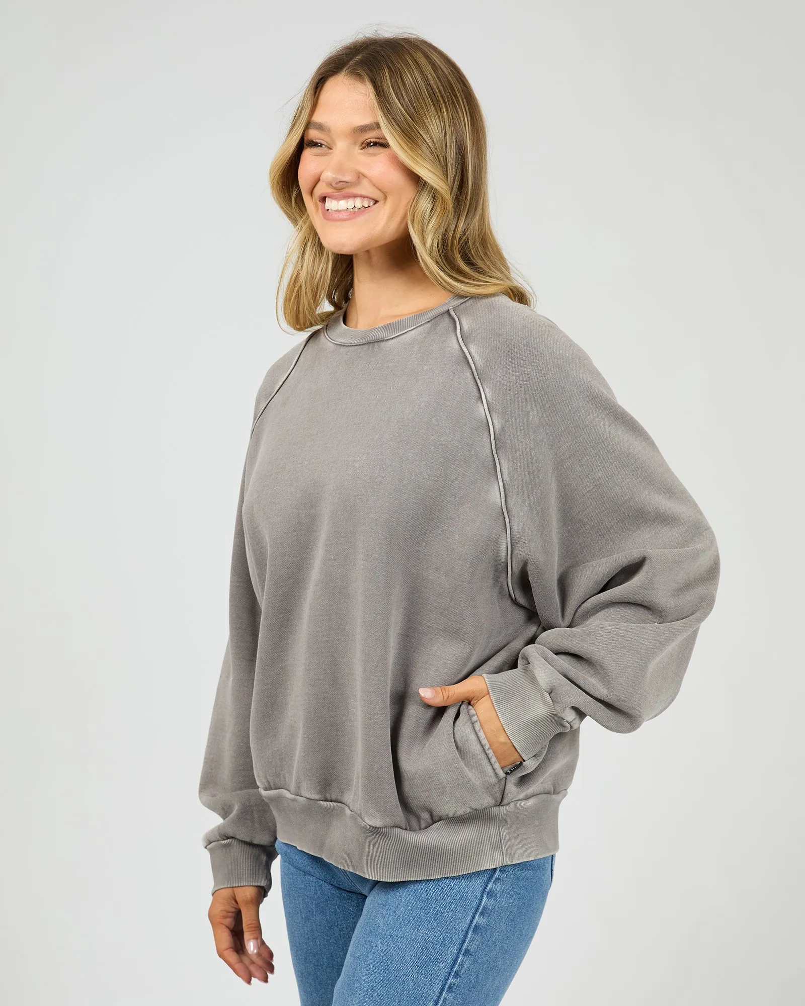 Aae Vintage Raglan Crew Charcoal sold by All About Eve product image thumbnail 4