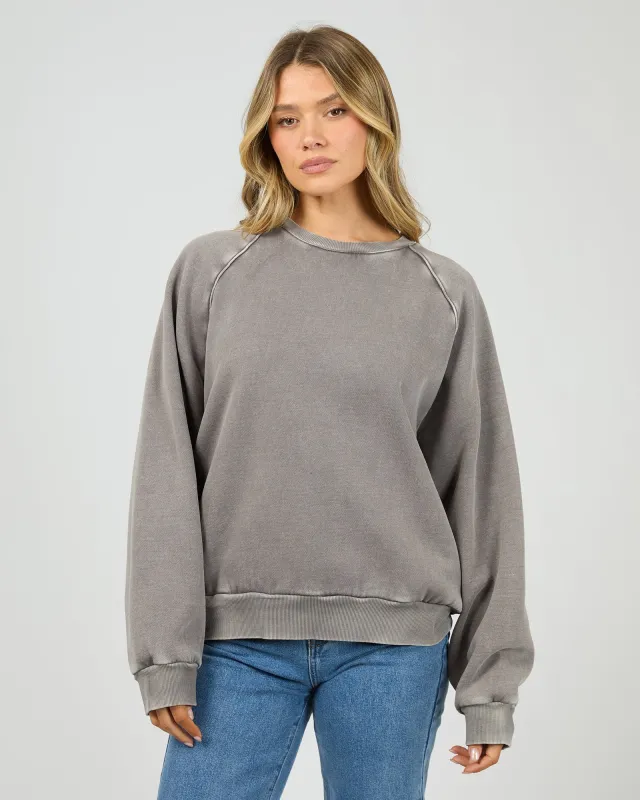 Aae Vintage Raglan Crew Charcoal sold by All About Eve