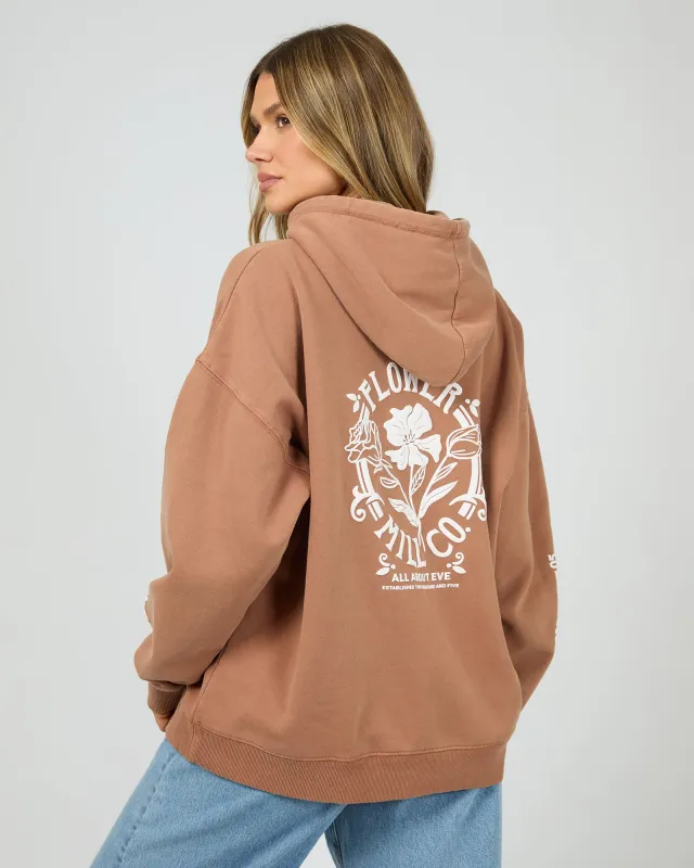Flower Co Relaxed Hoodie Cinnamon made by All About Eve