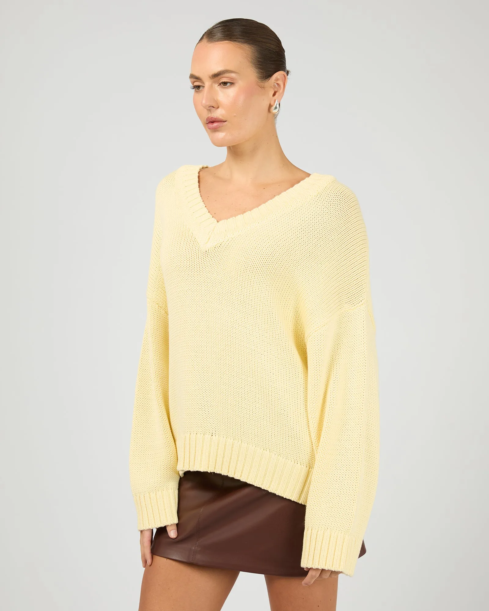 Cosy V Neck Knit Yellow sold by All About Eve product image thumbnail 4