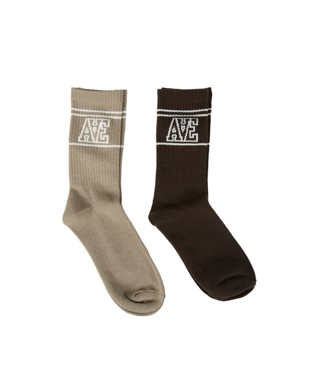 Athletica Sock 2 Pack Stone made by All About Eve