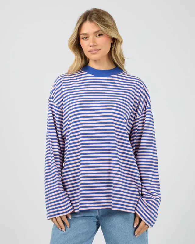 Paloma Long Sleeve Stripe Tee Blue made by All About Eve