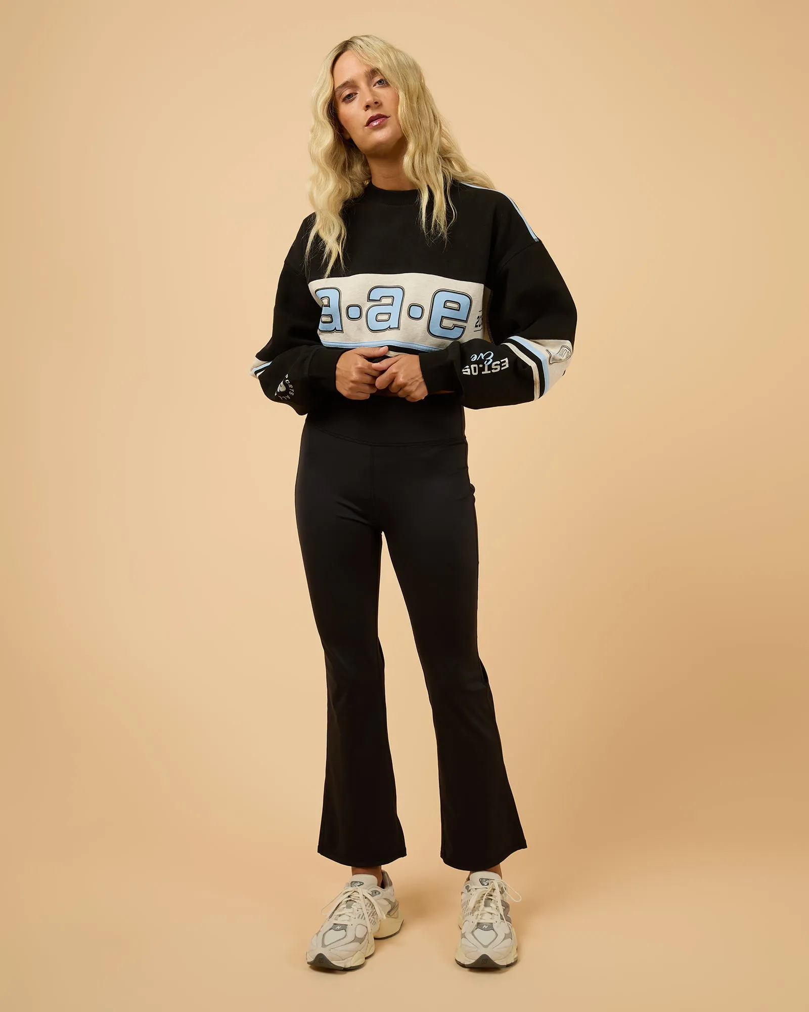 Studio Crop Flare Pant Black sold by All About Eve